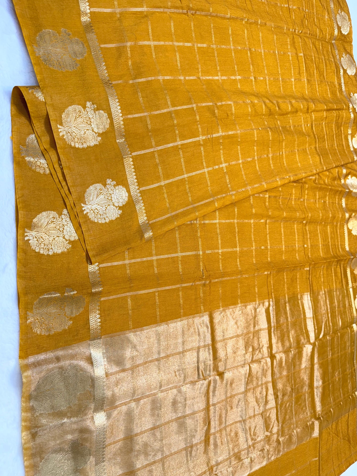 Bronze shade raw mango premium Banarasi saree