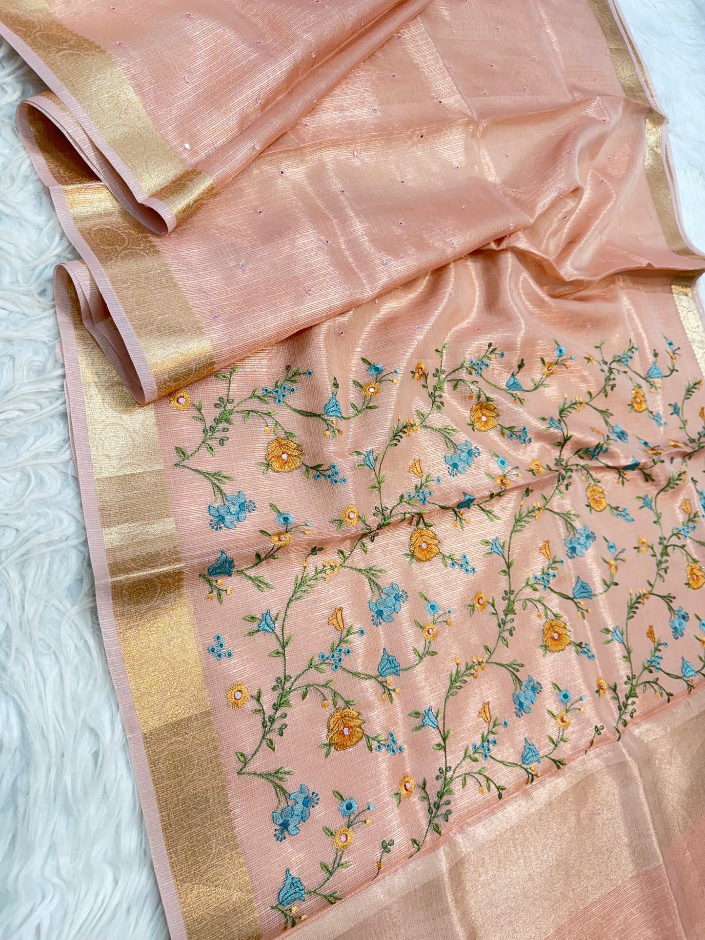 Banaras tissue kota fancy work saree