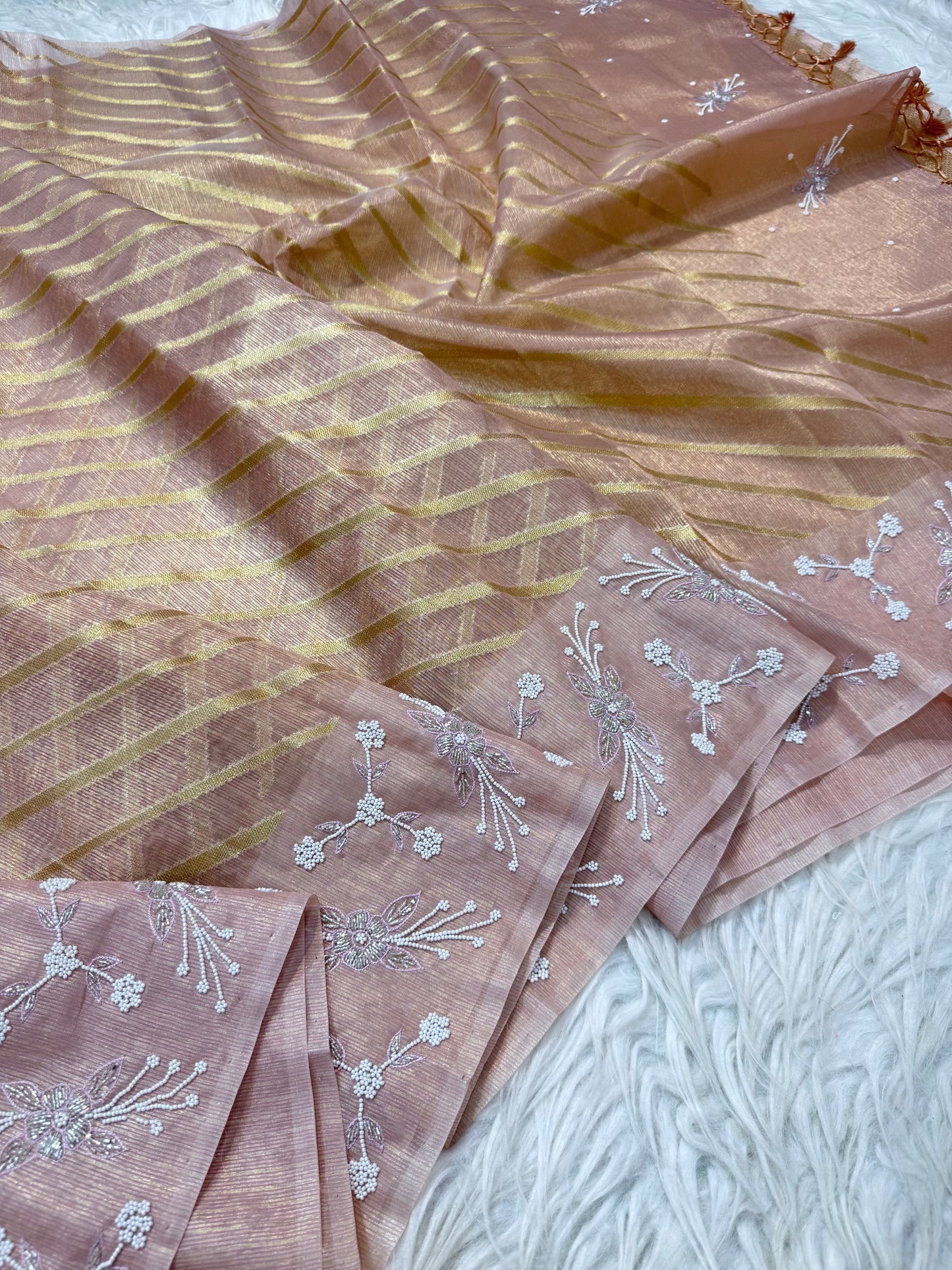 Tissue kota handwork Banarasi silk saree