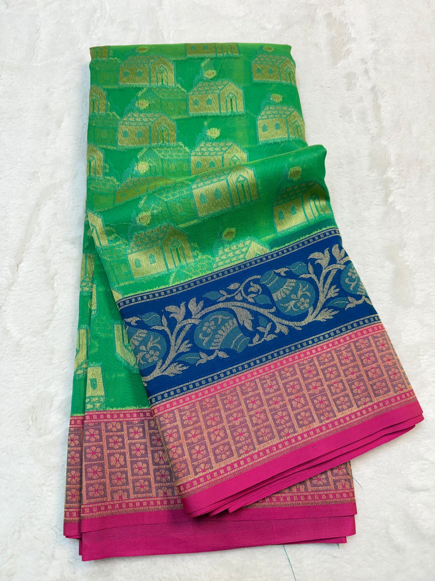 Multicolour shade kora silk premium Banarasi saree