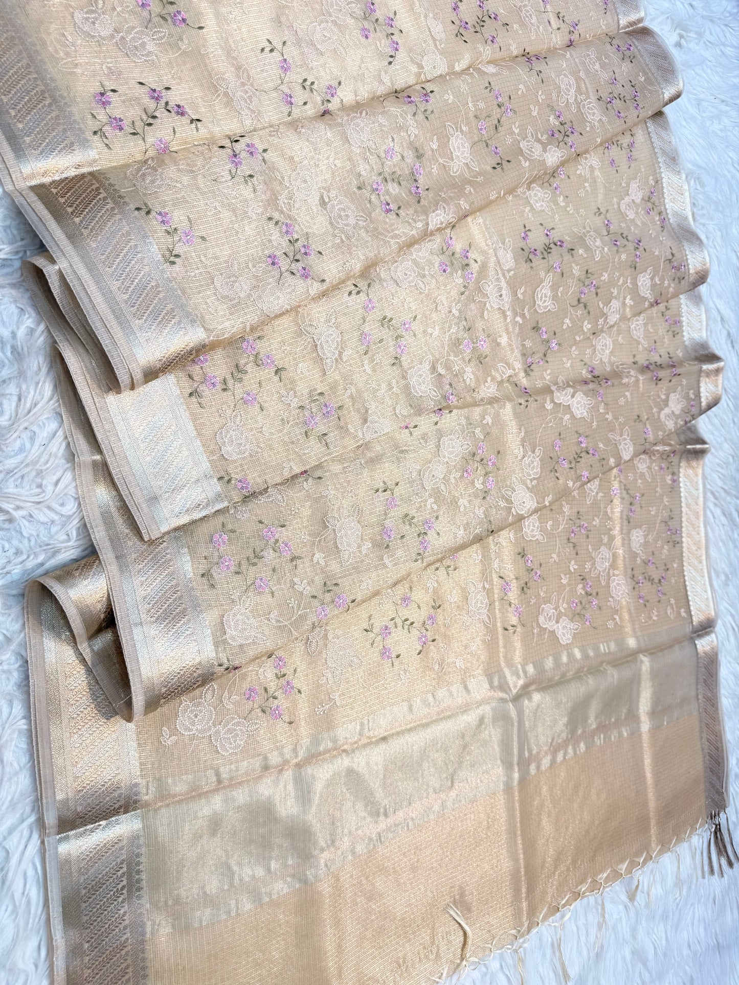 Banarasi kota embroidery saree