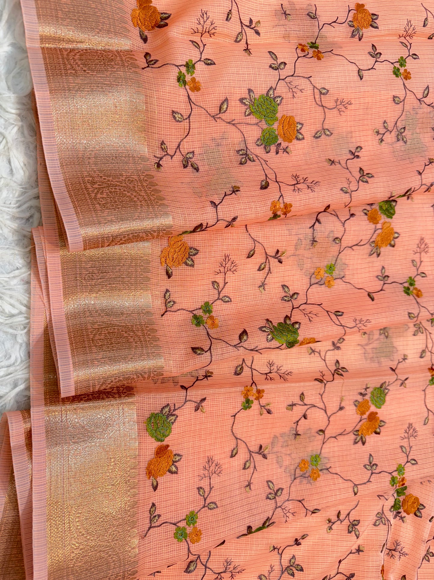 Kota fancy embroidery Banarasi saree