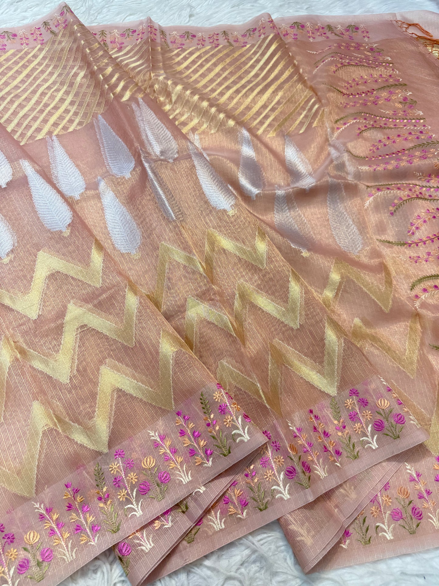 Kota fancy embroidery Banarasi saree