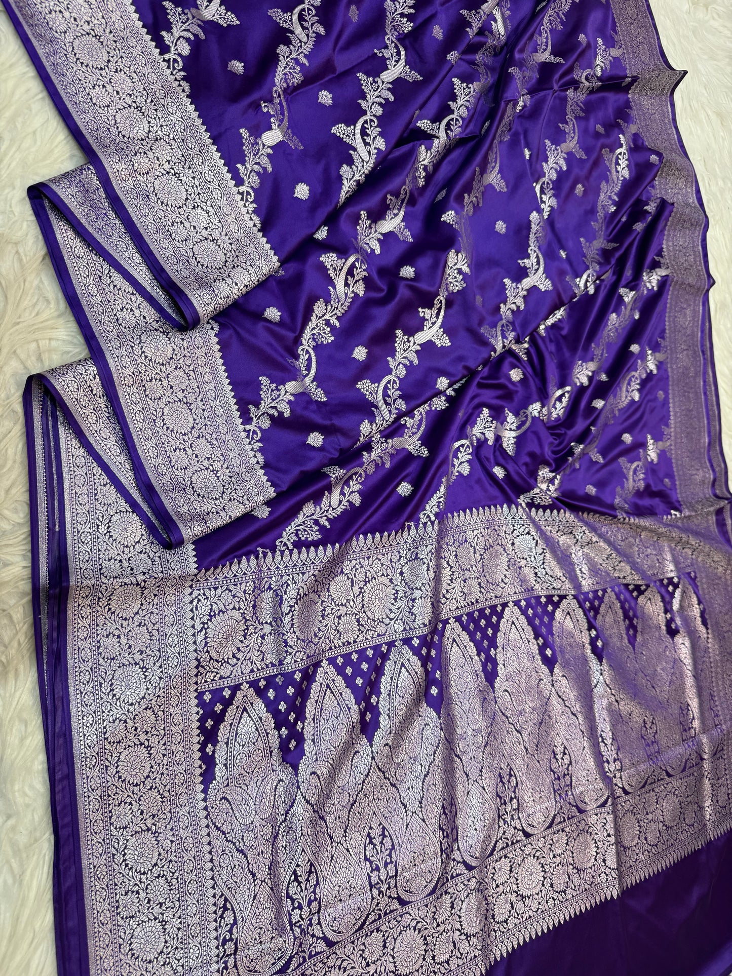 Navy premium mashru katan Banarasi saree