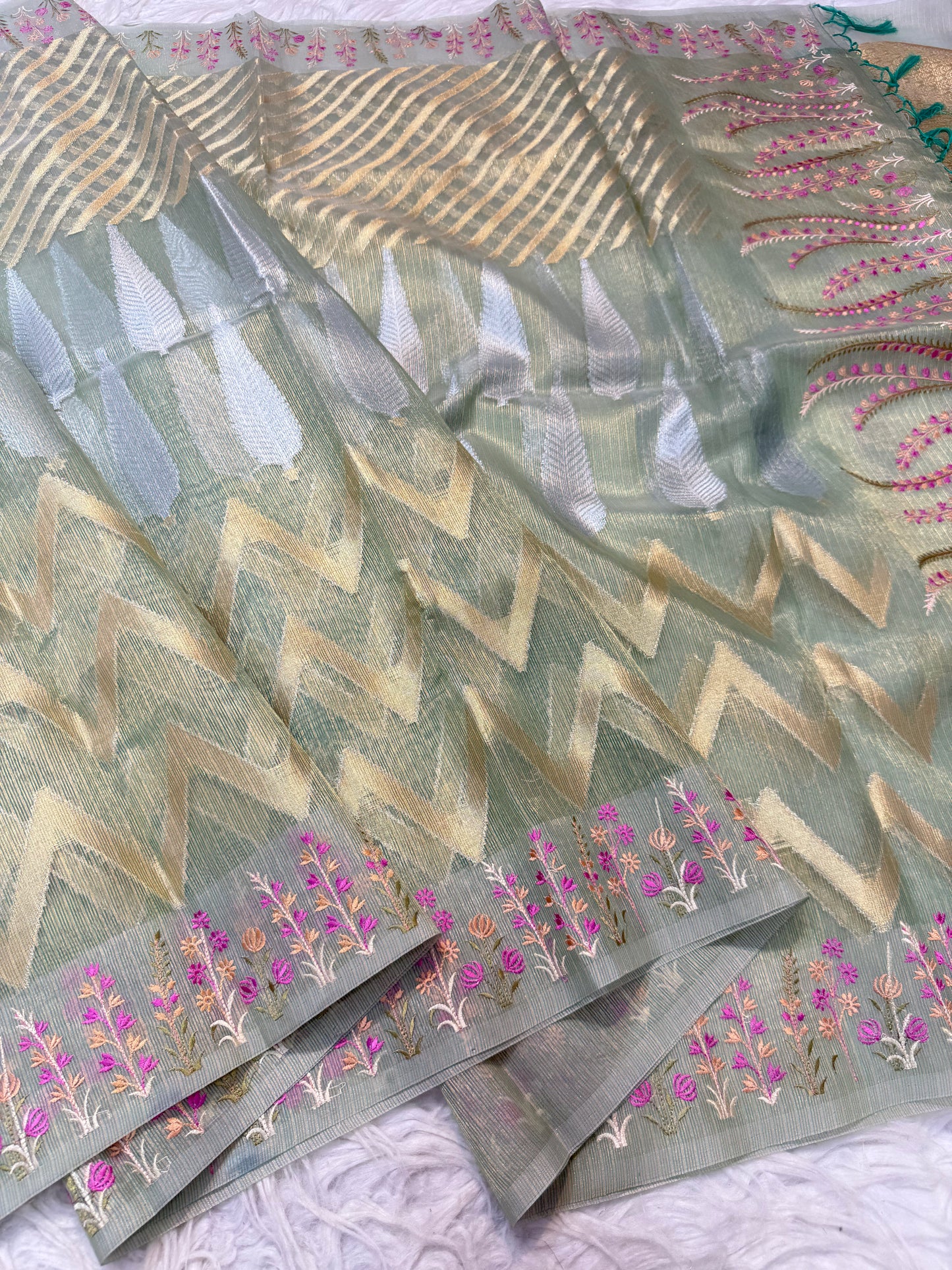Kota fancy embroidery Banarasi saree