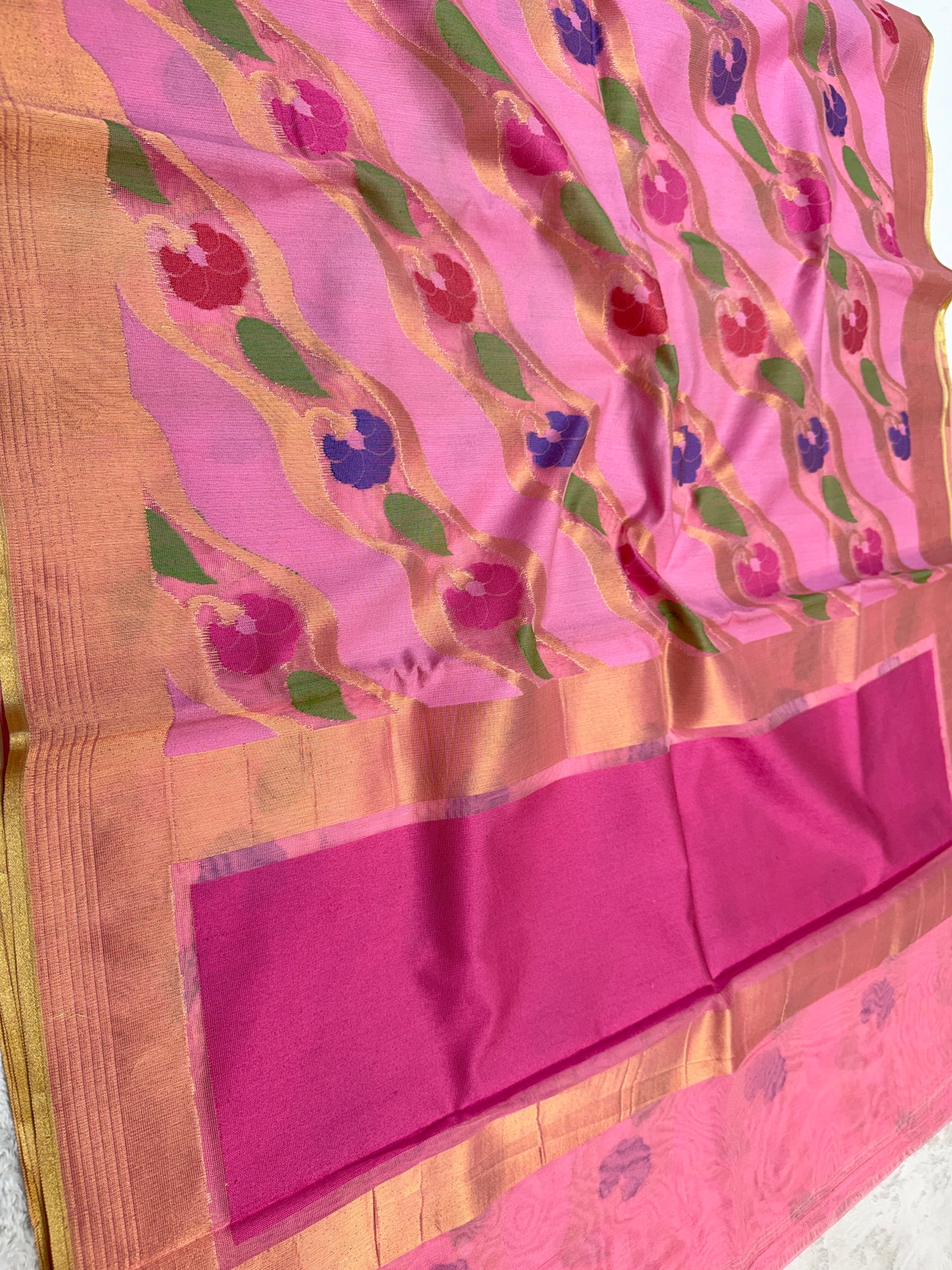 Multicolour shade supernet silk premium Banarasi saree