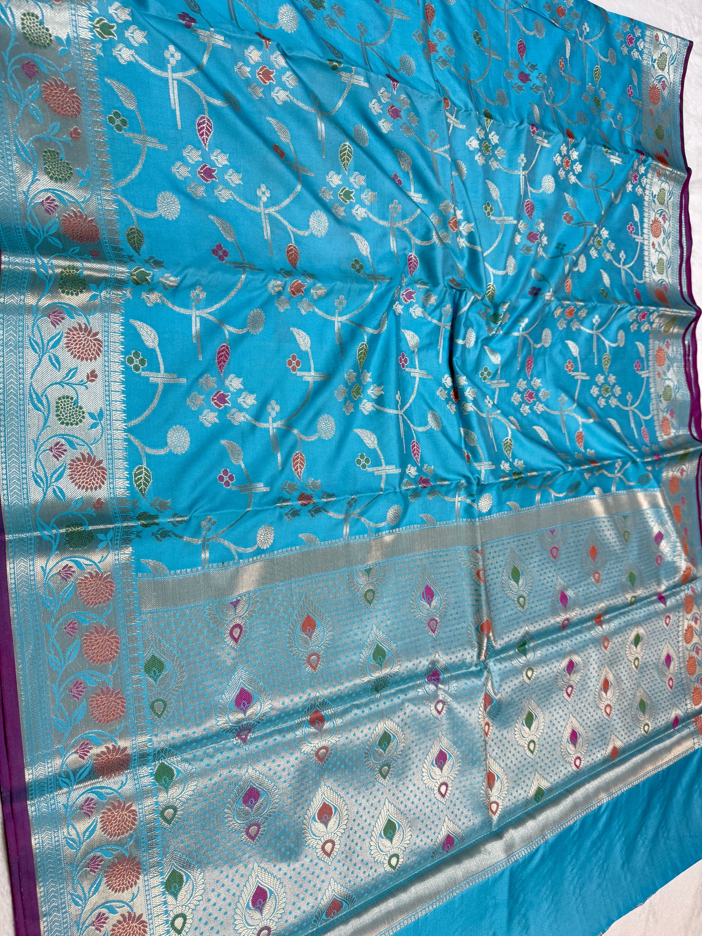 Firozi Soft Silk Premium Banarasi Saree