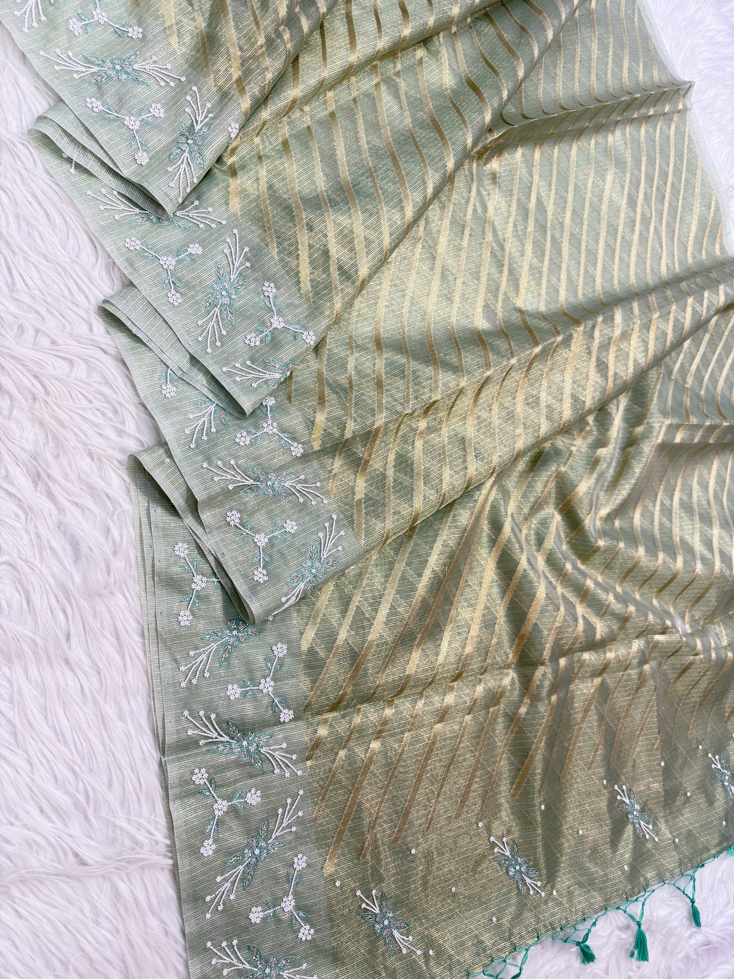 Tissue kota handwork Banarasi silk saree