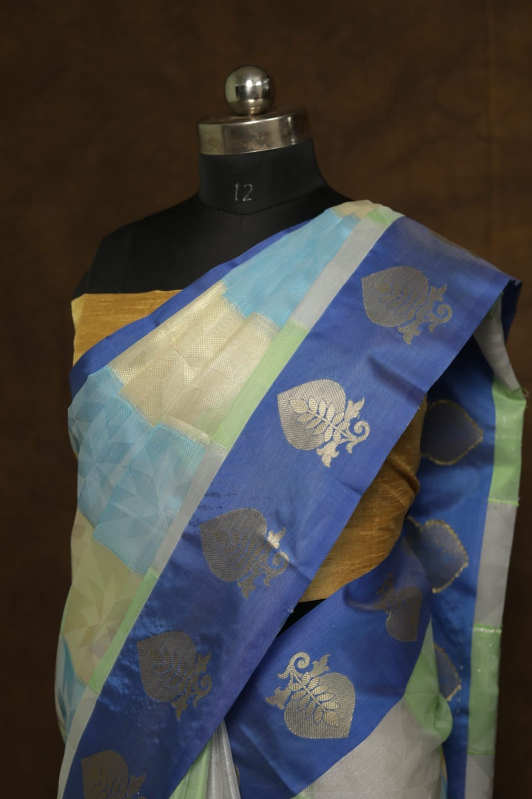 Multicolour shade Kora organza Banarasi saree