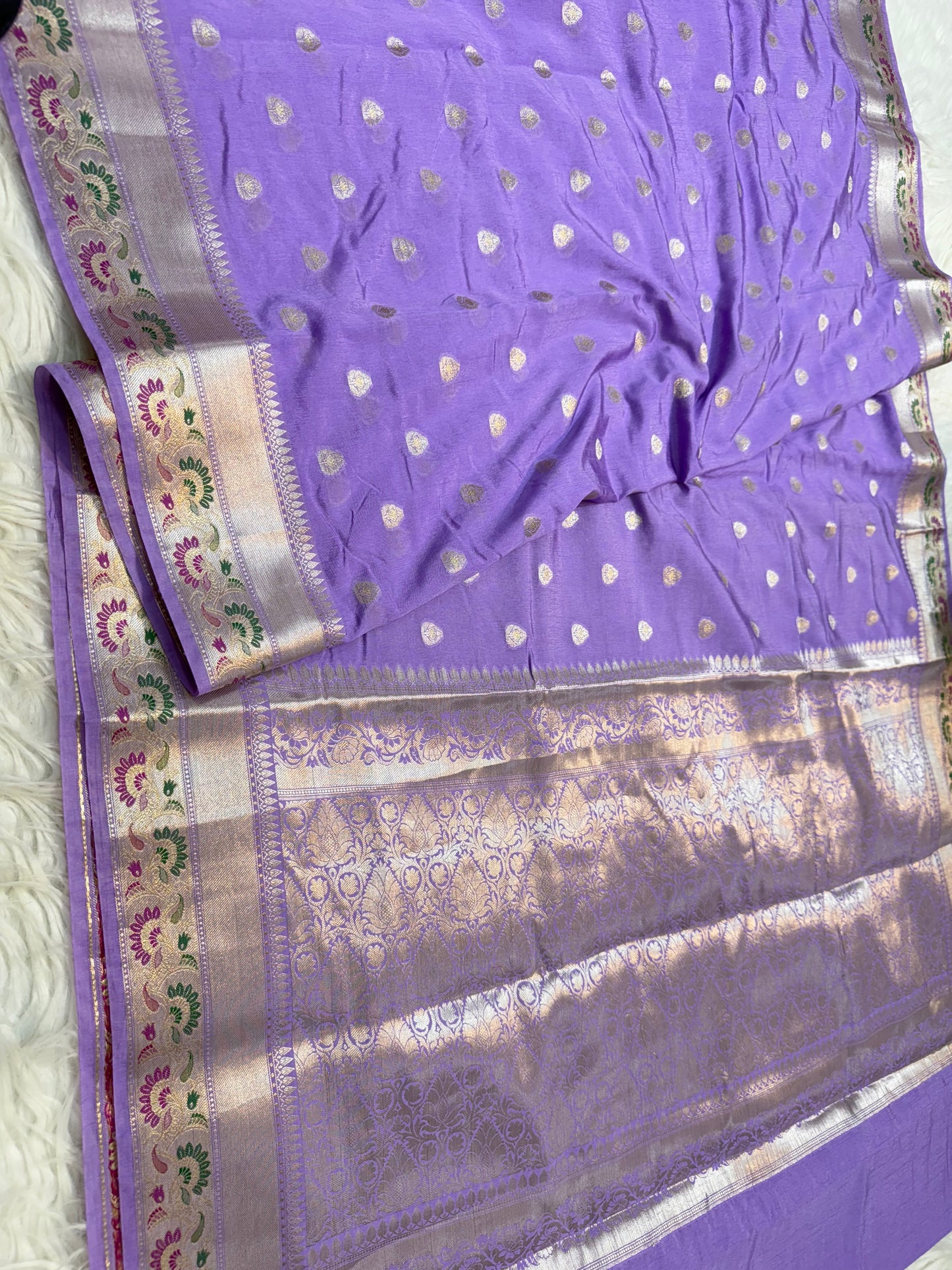 Purpal shade Raw mango soft silk banarasi saree