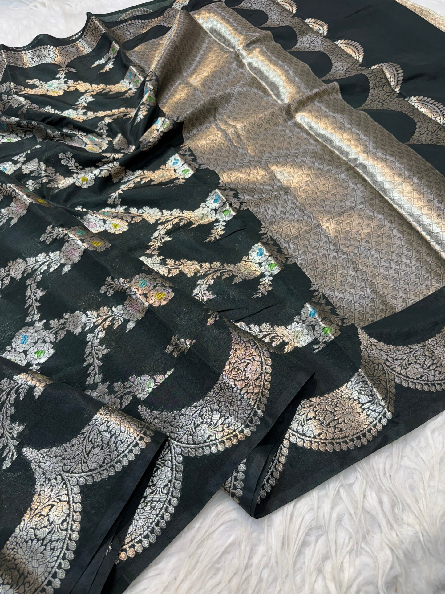 Raw mango Mina banarasi saree