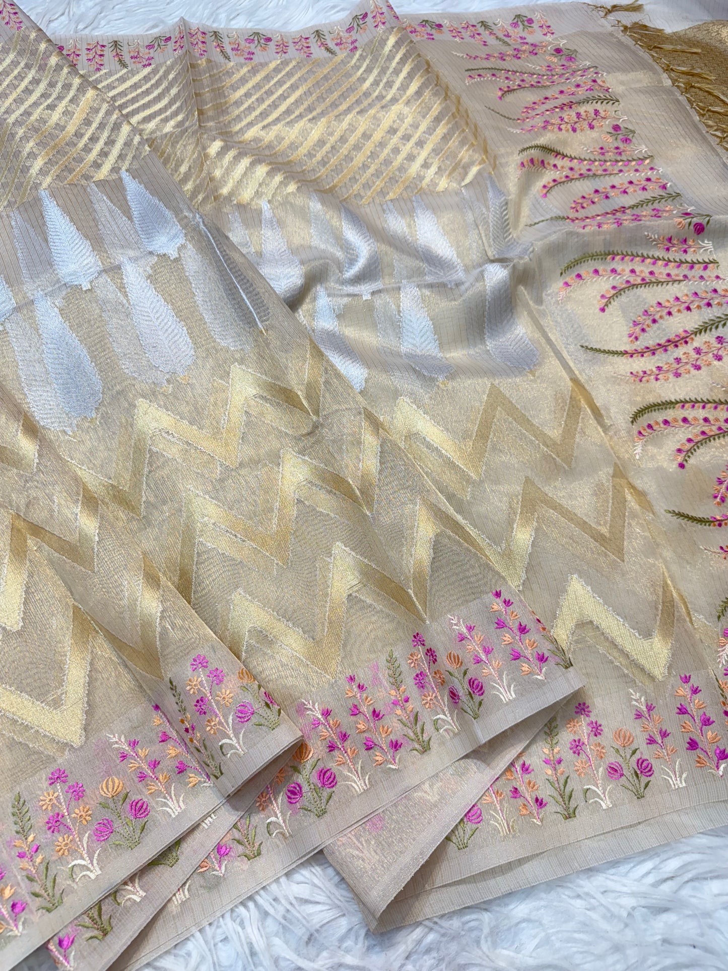 Kota fancy embroidery Banarasi saree
