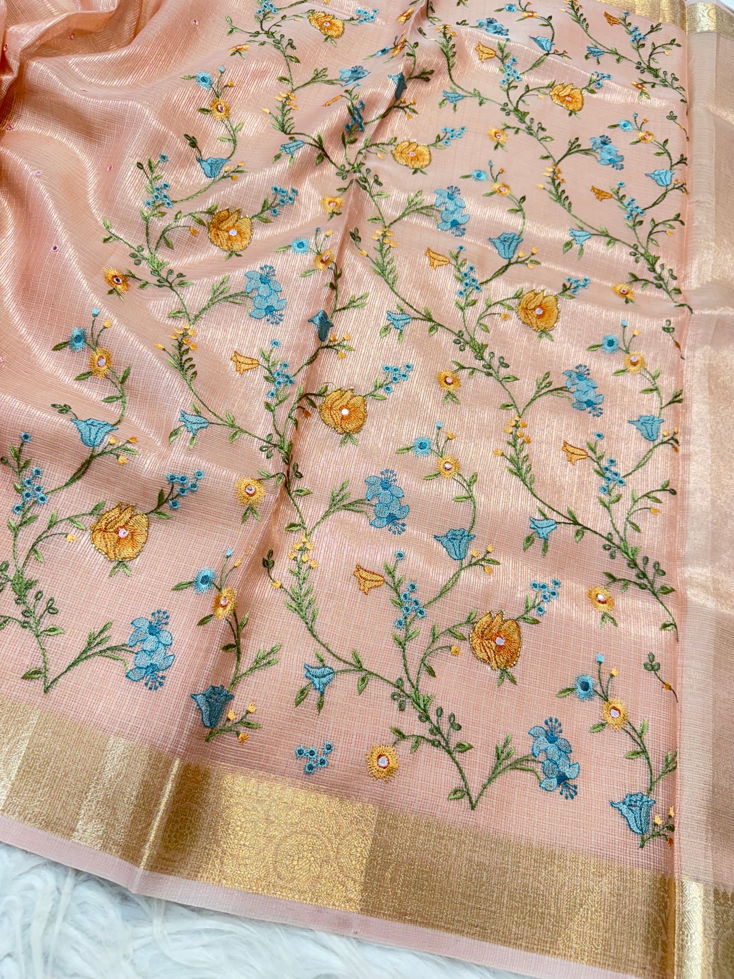 Banaras tissue kota fancy work saree
