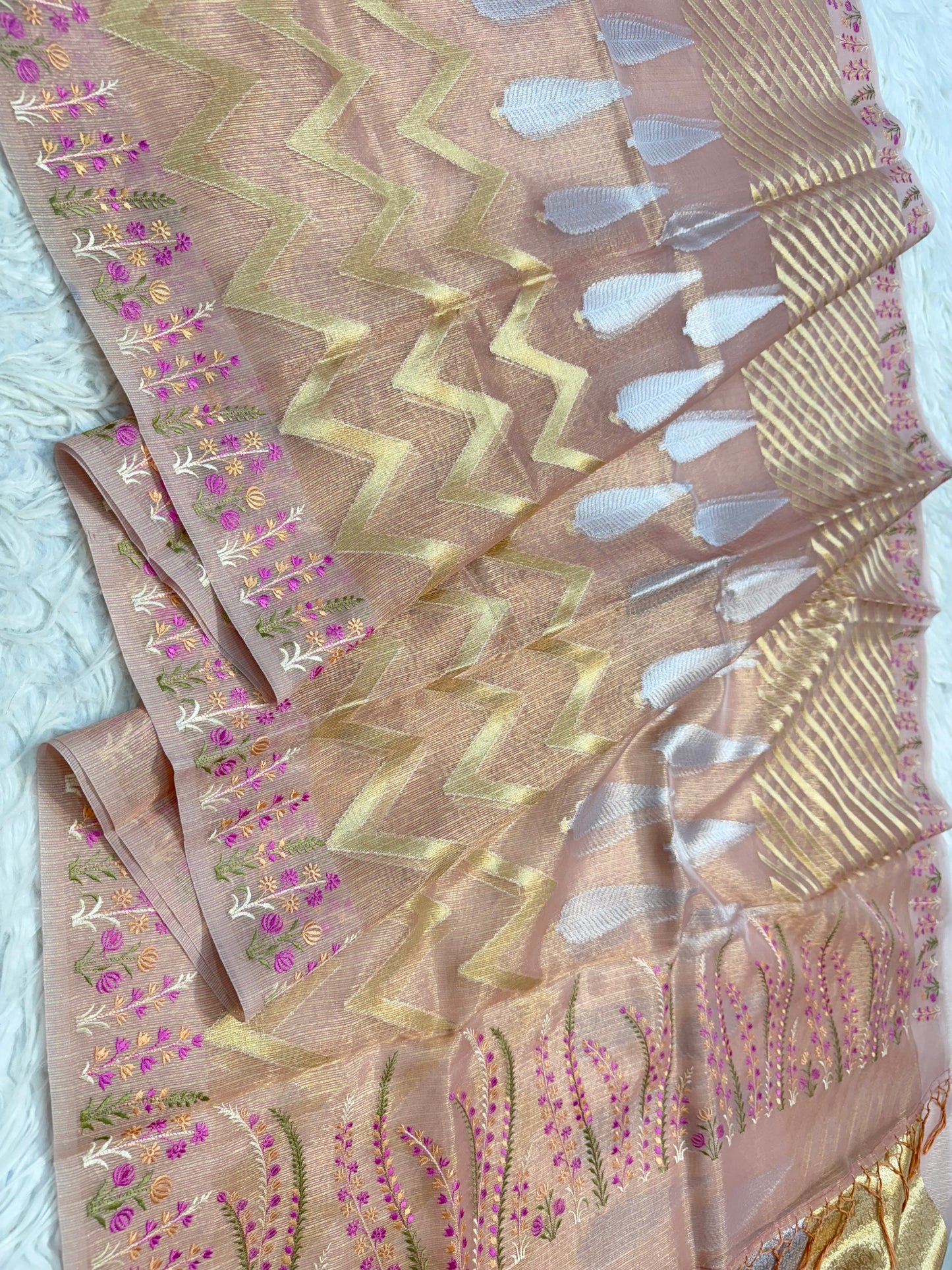 Kota fancy embroidery Banarasi saree