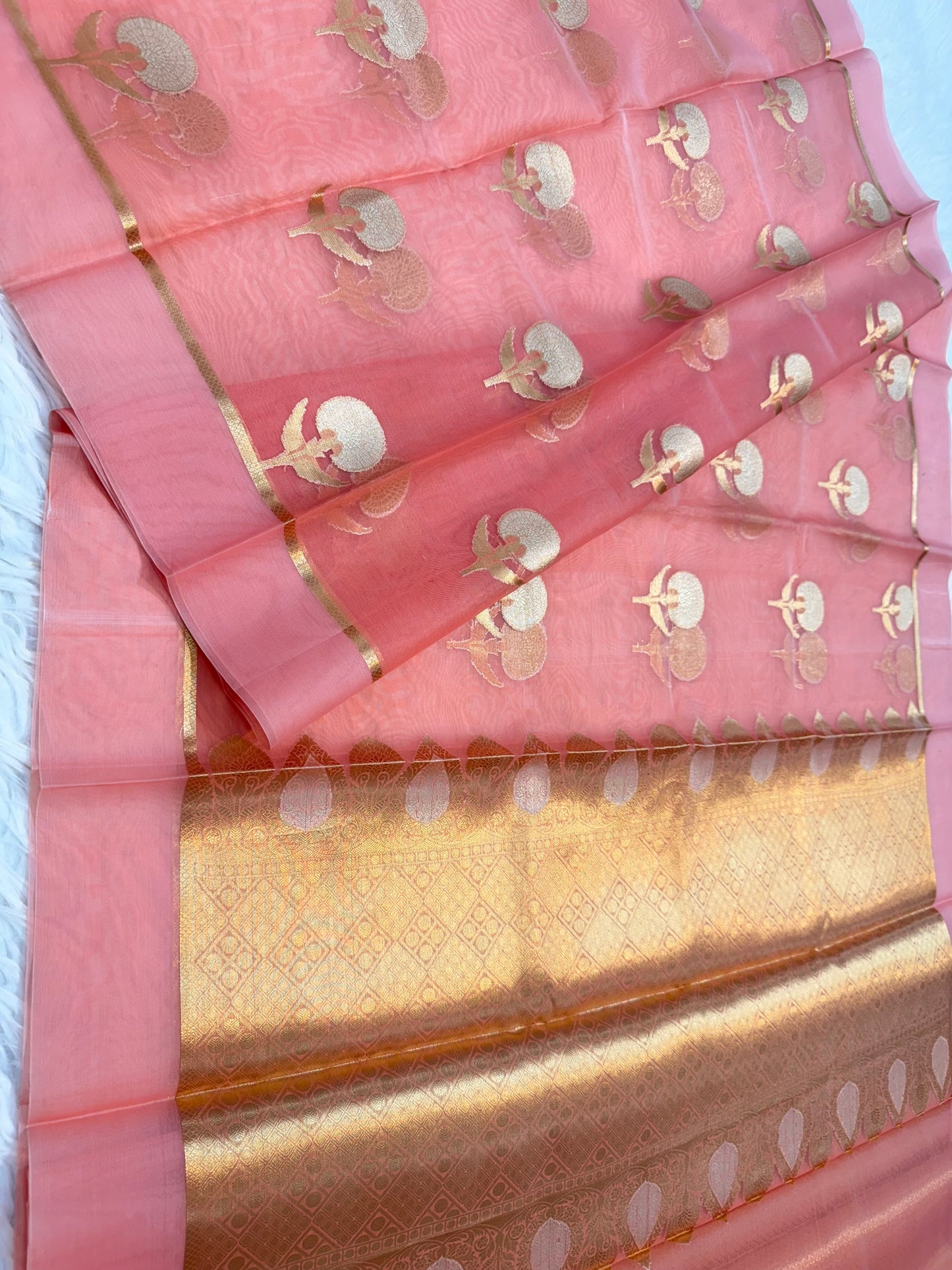 Banarasi kora organza alfi saree