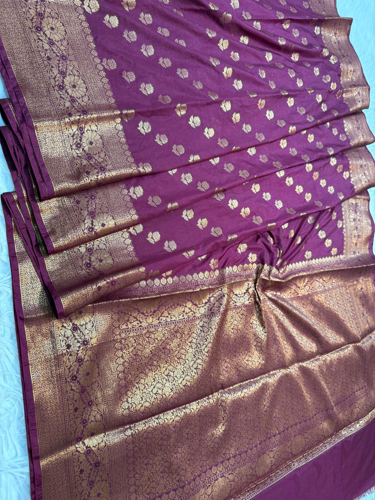 Magenta shade Dupion Silk premium Banarasi Saree