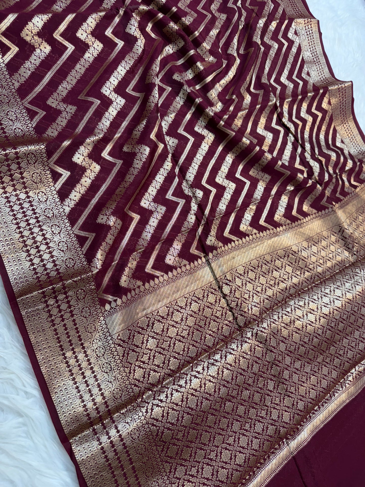 Wine shade Raw mango soft silk banarasi saree