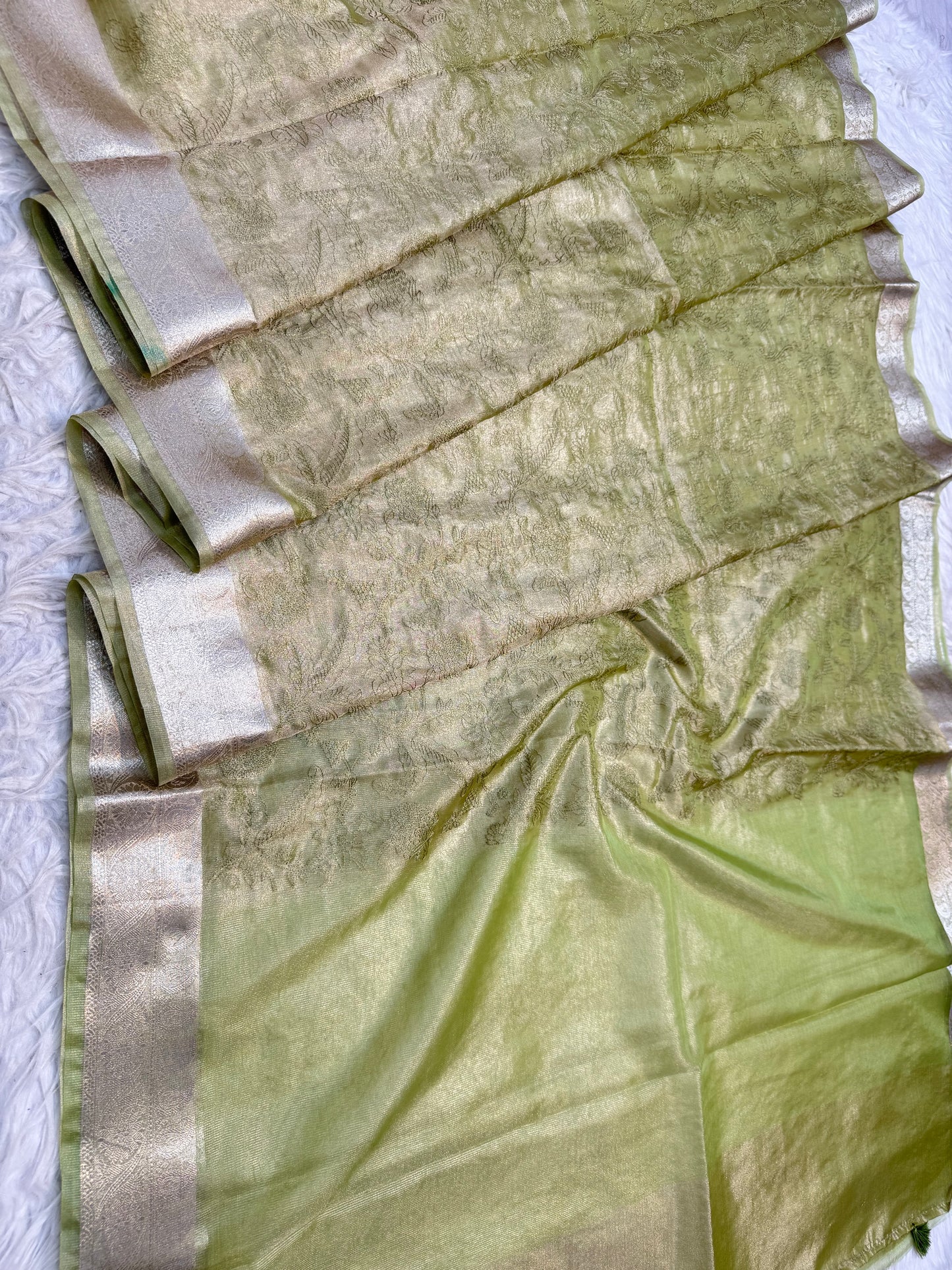 Banarasi tissue embroidery saree