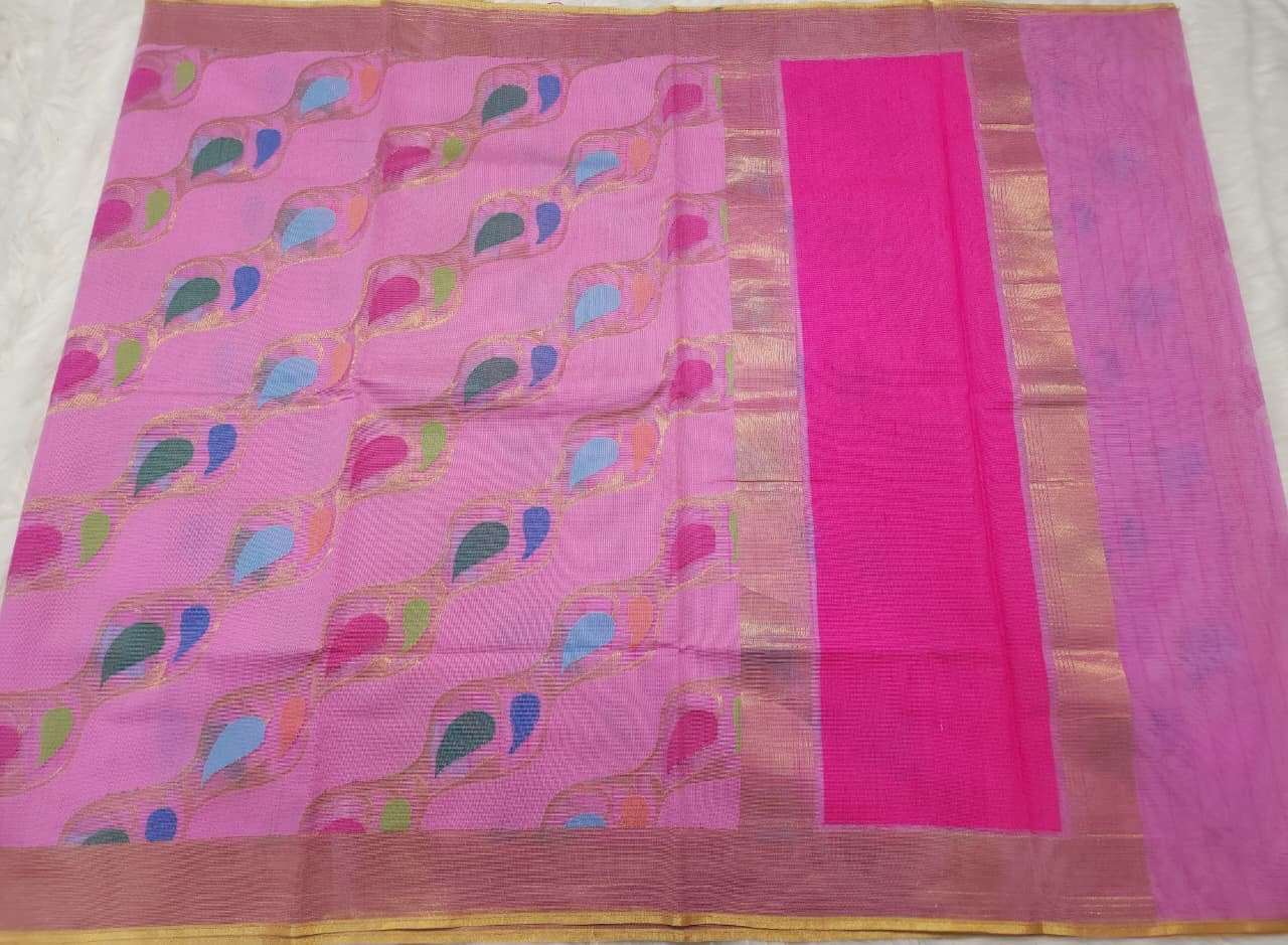 Multicolour shade supernet silk premium Banarasi saree