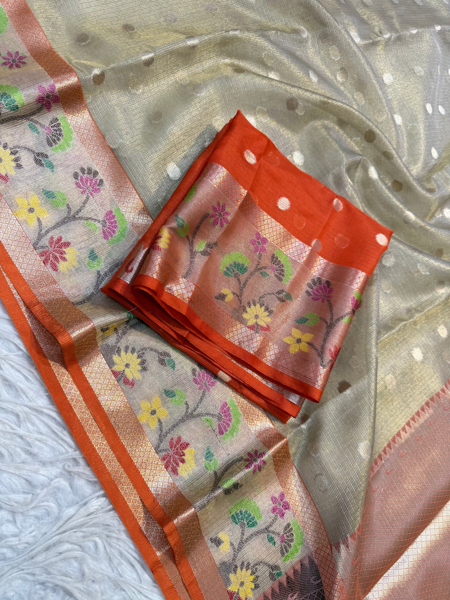 tissue kota paithani border banarasi saree