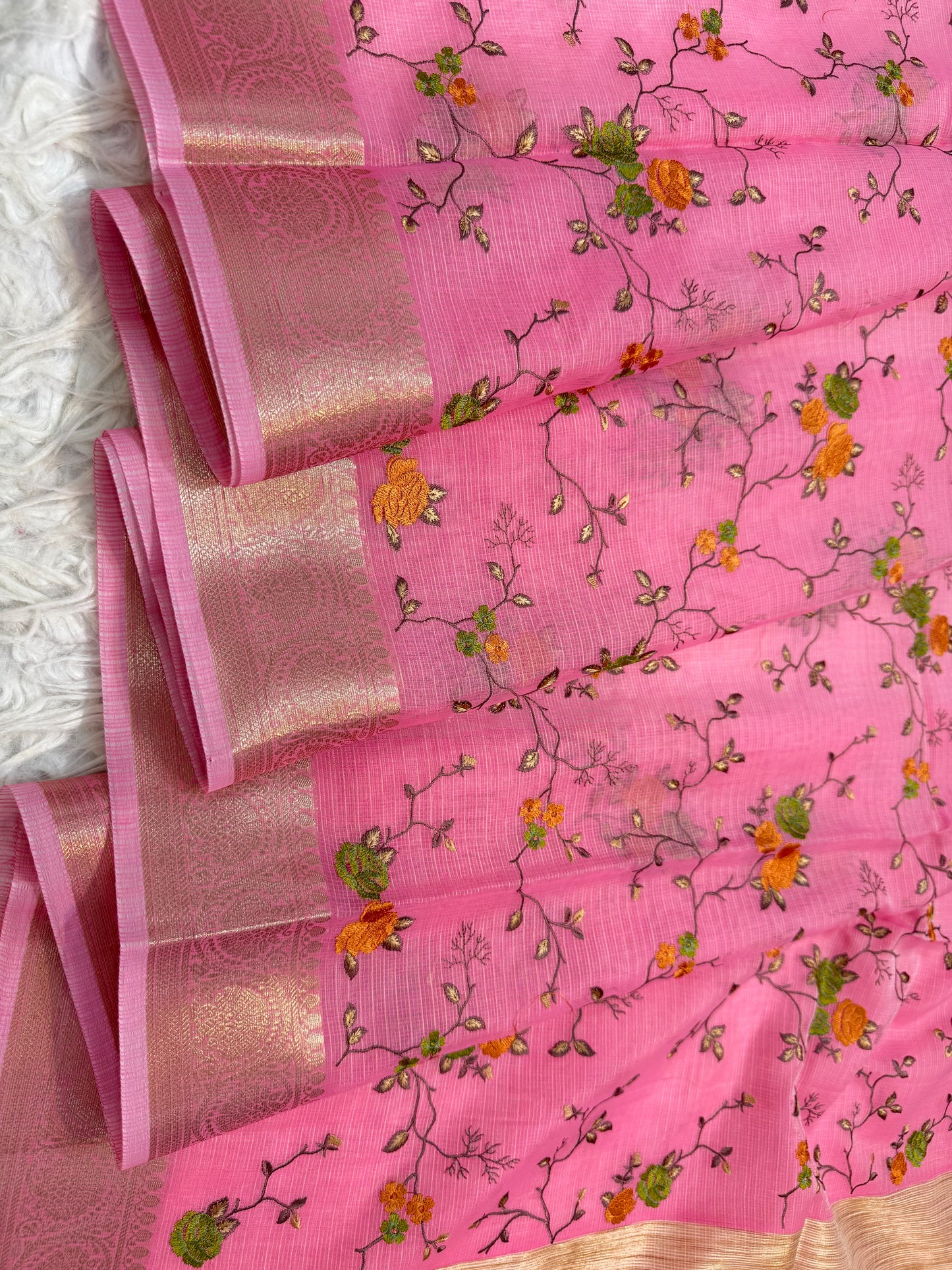 Kota fancy embroidery Banarasi saree