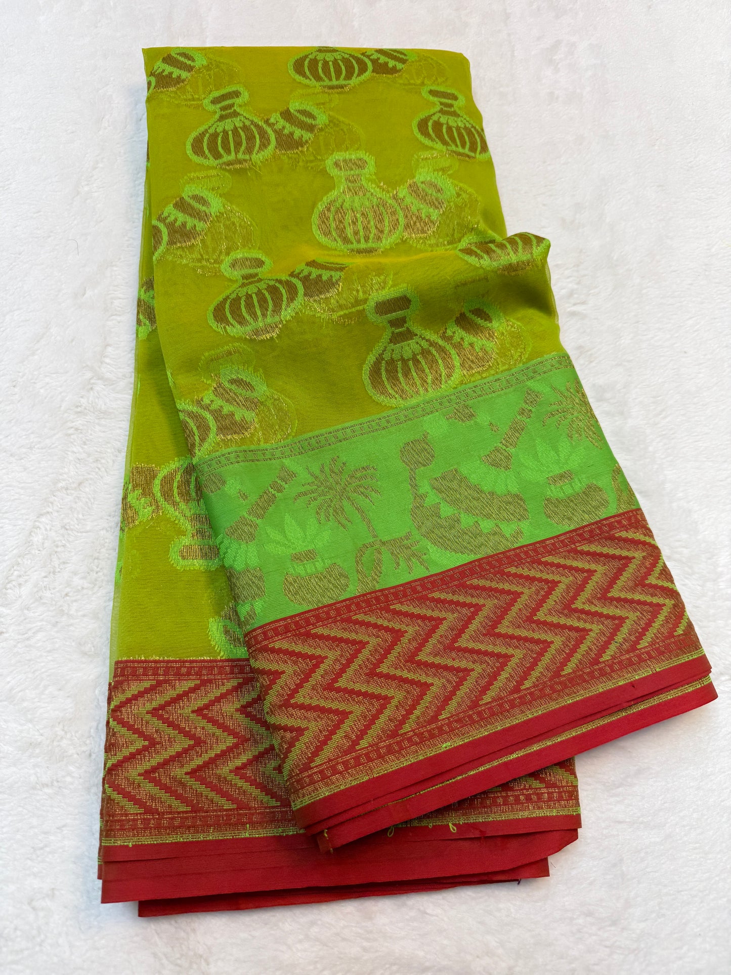 Multicolour shade kora silk premium Banarasi saree