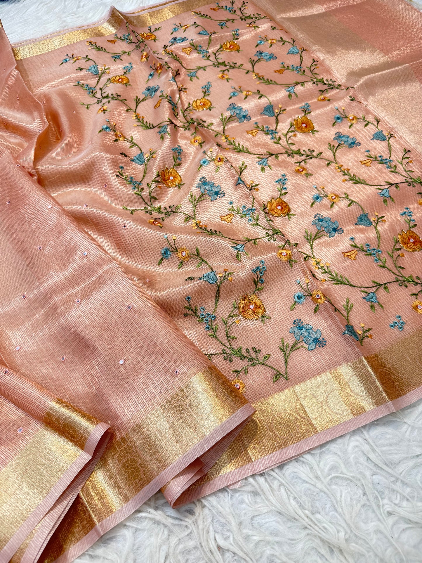 Banaras tissue kota fancy work saree