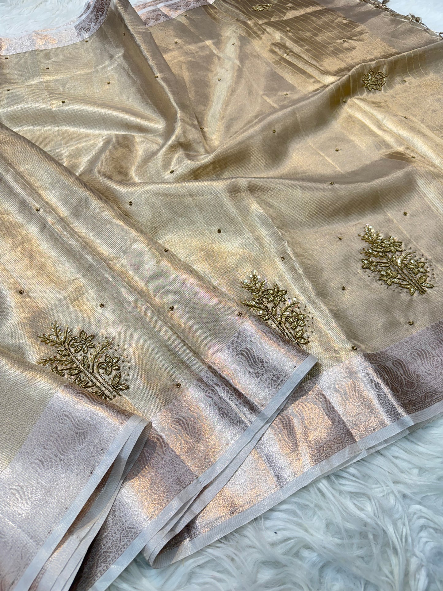 Tissue Kota handwork Banarasi Sarees