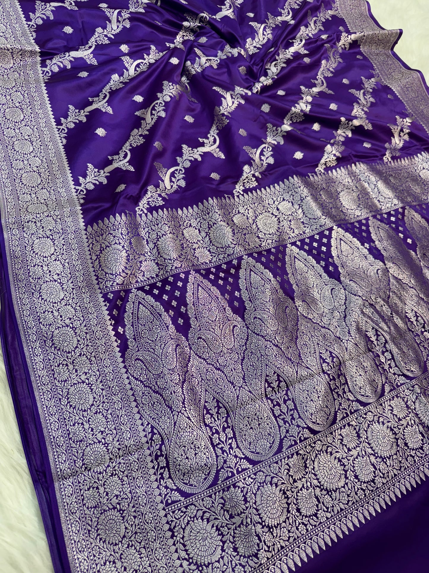 Navy premium mashru katan Banarasi saree