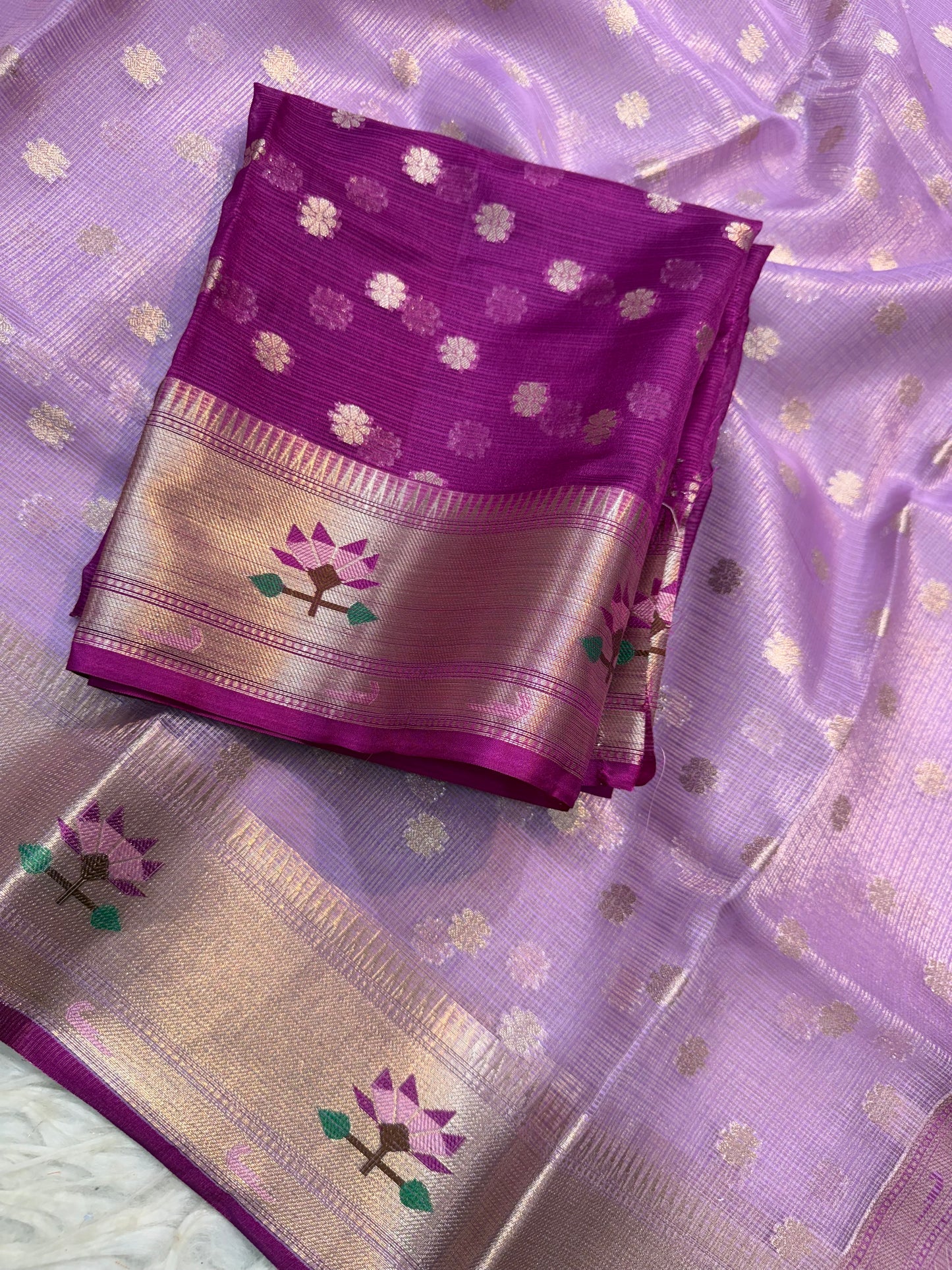 tissue kota paithani border banarasi saree