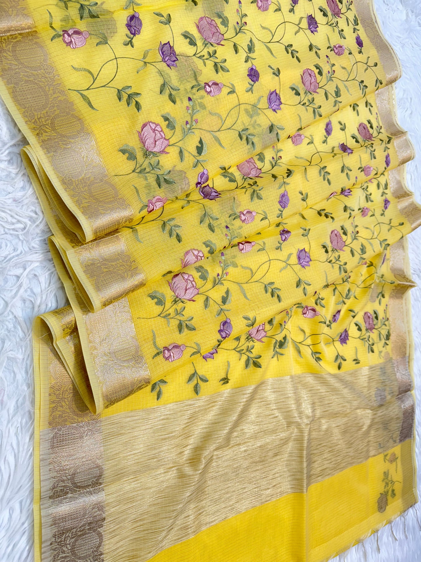 Kota fancy embroidery Banarasi saree