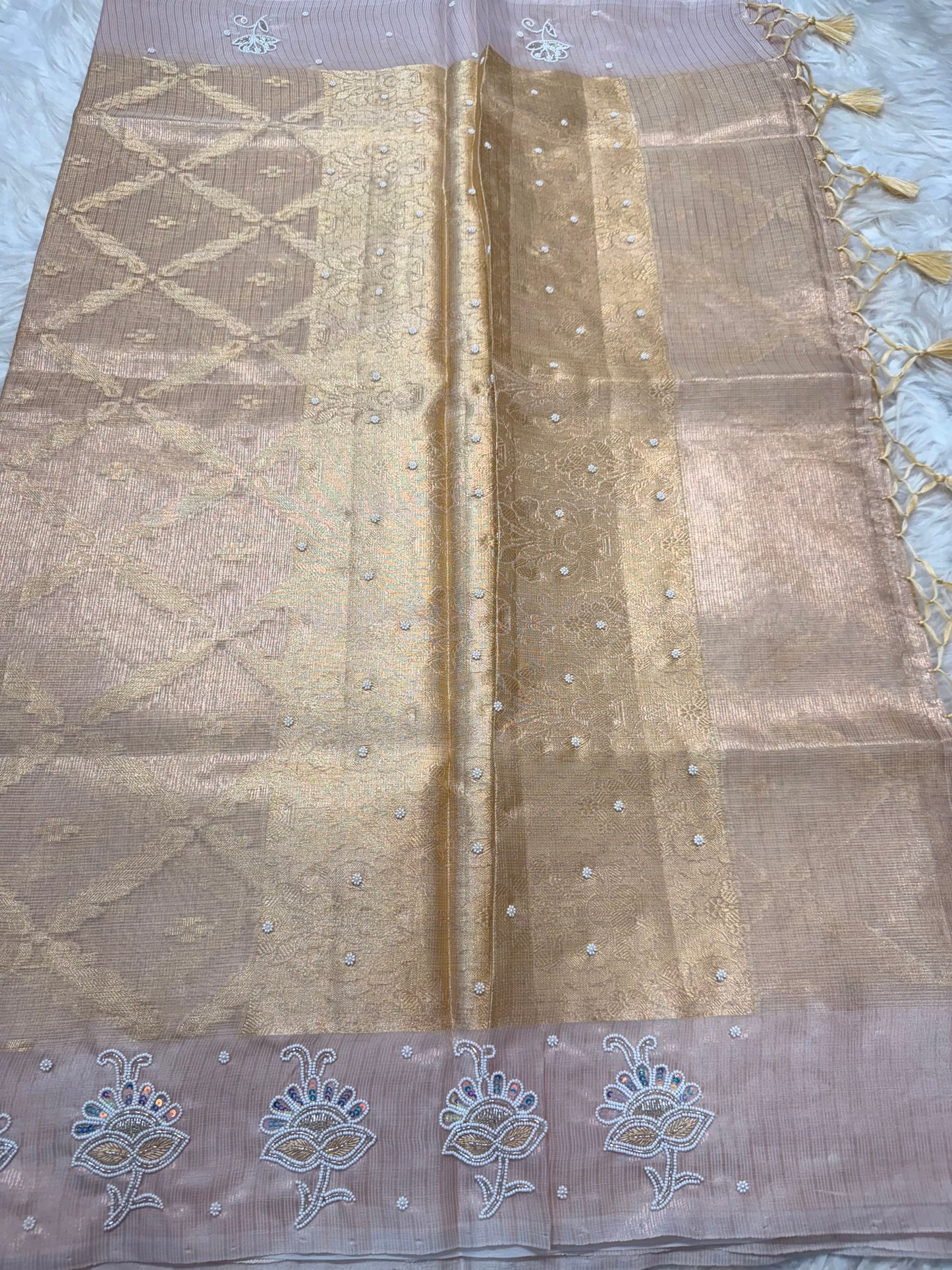 Tissue kota handwork Banarasi saree