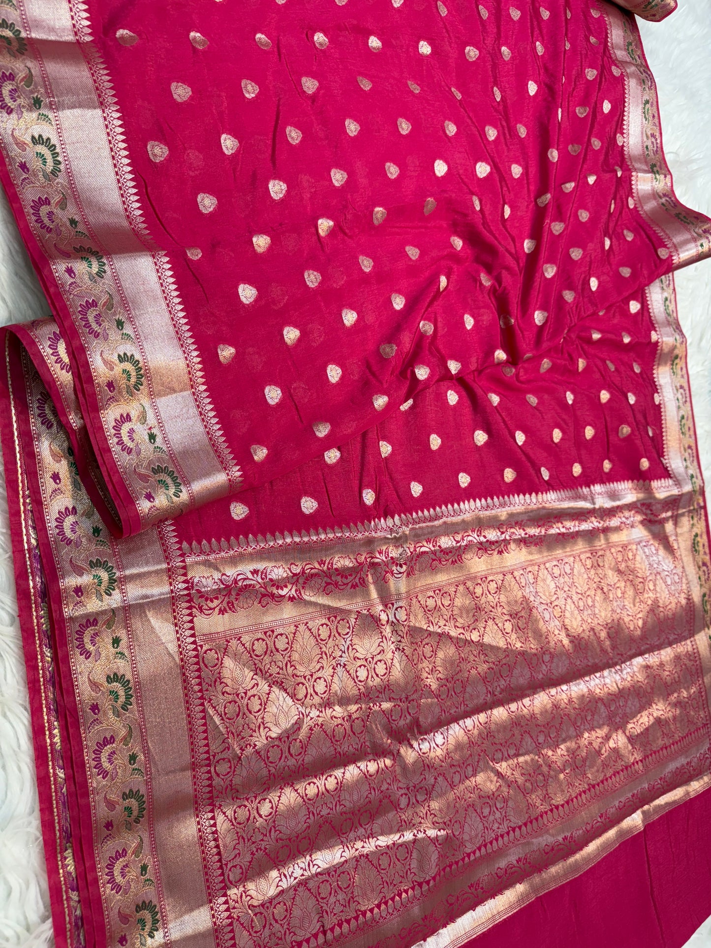 Semi Raw mango soft silk banarasi saree