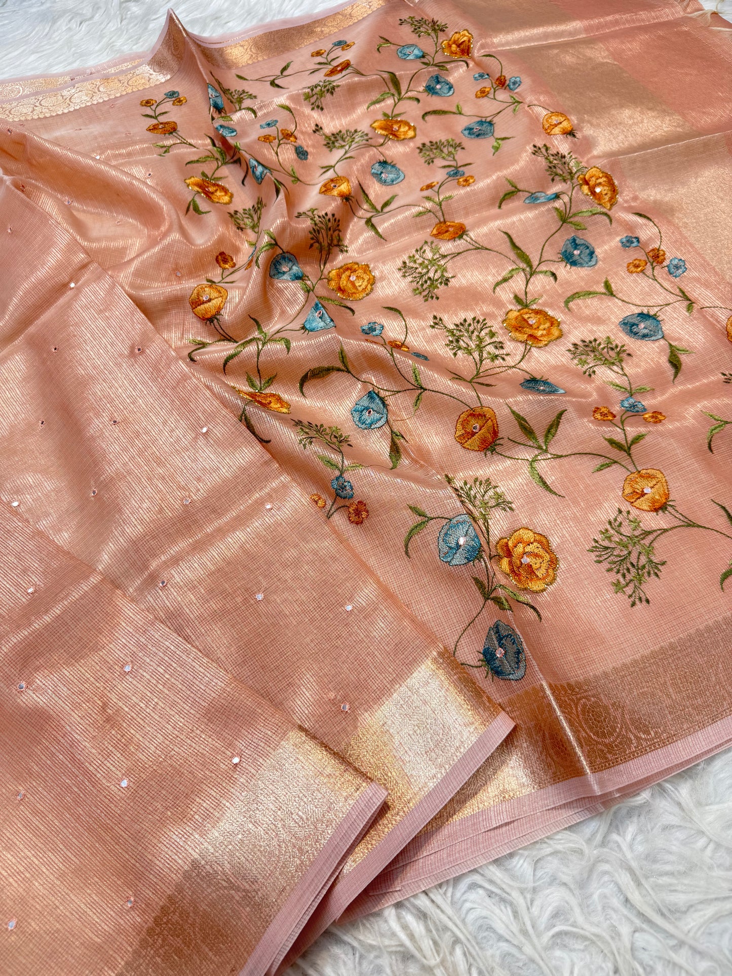 Banaras tissue kota fancy work saree