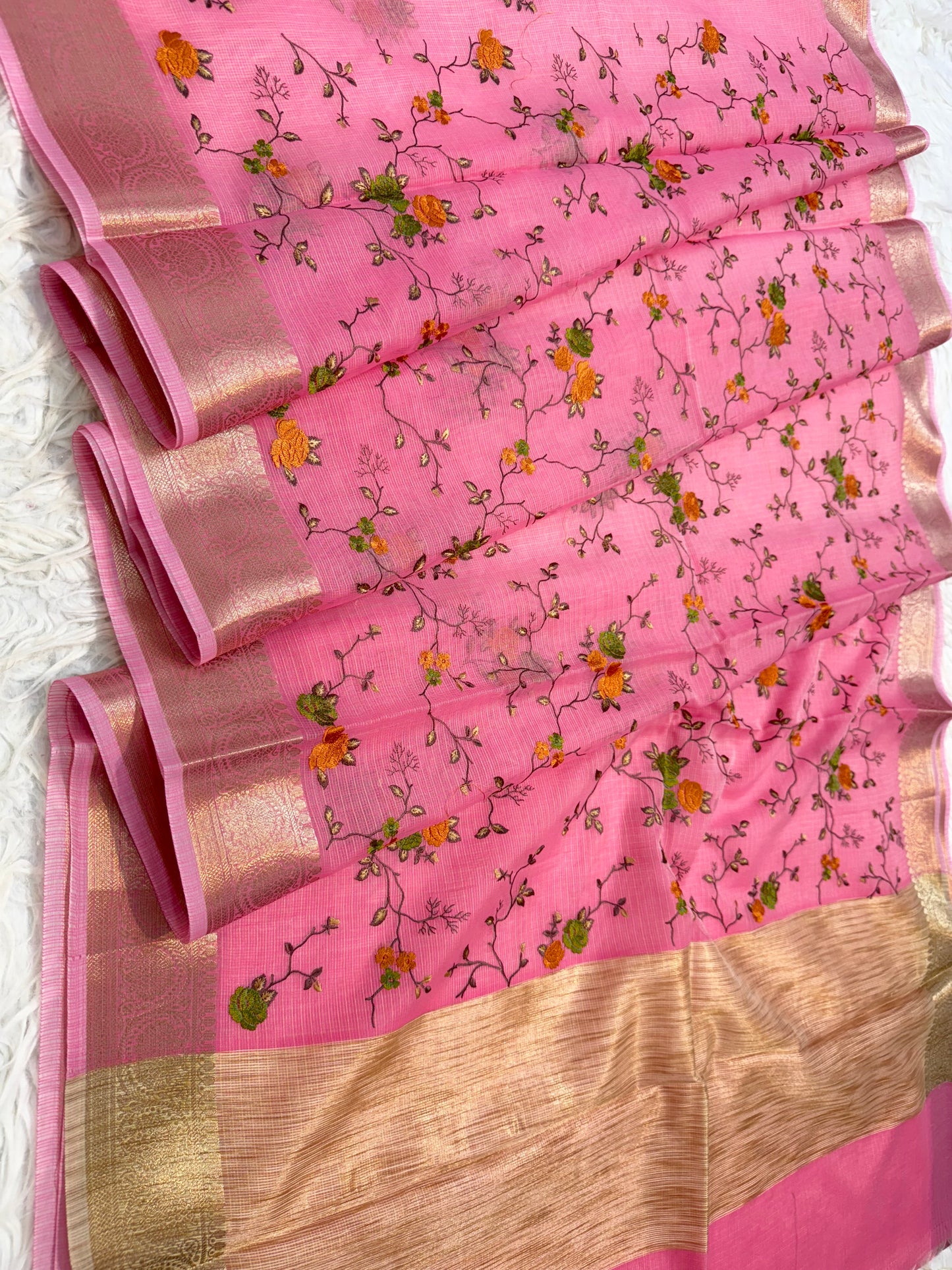 Kota fancy embroidery Banarasi saree