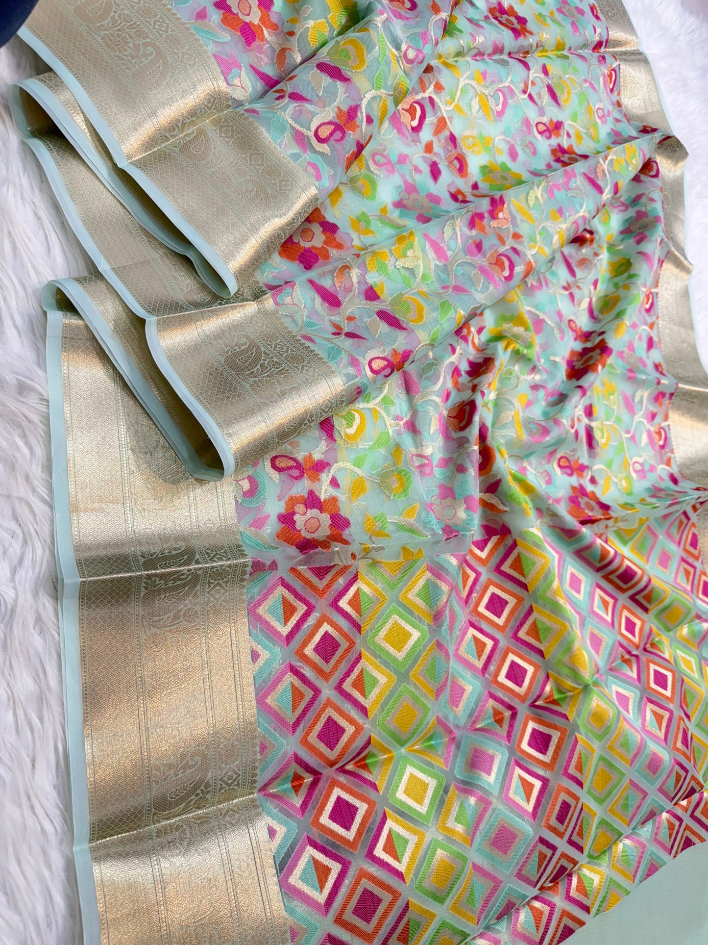 Banarasi kora organza tilfi saree