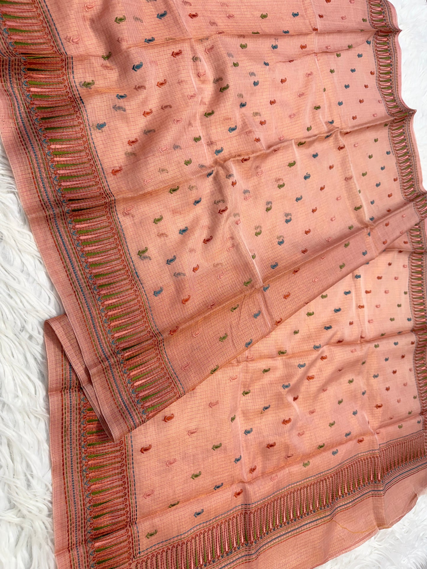 Banarasi tissue embroidery saree
