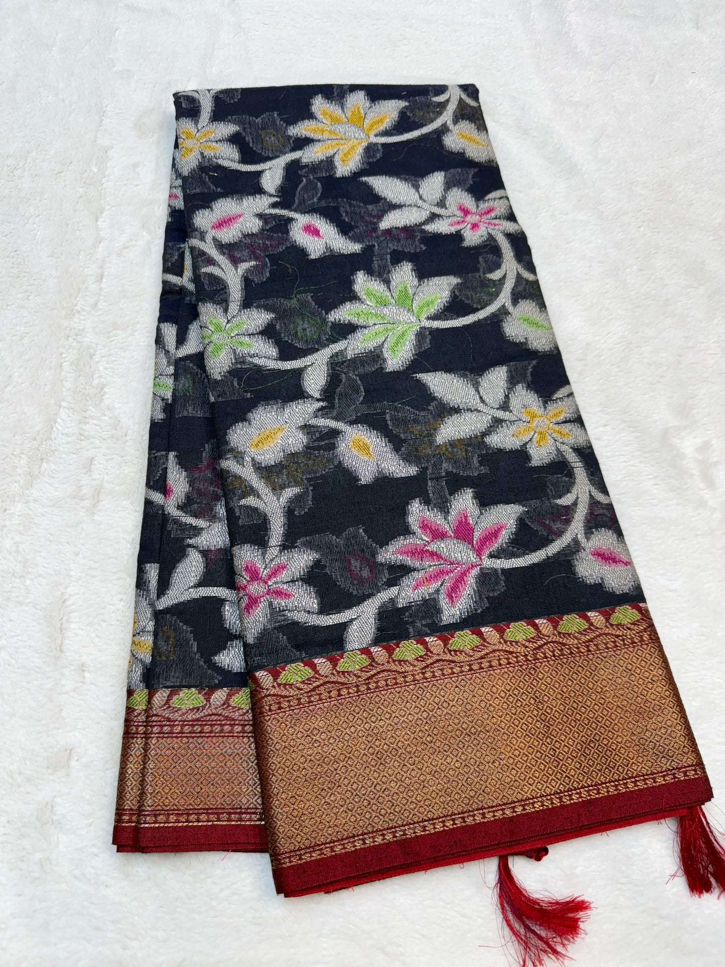 Multicolour cotton silk premium Banarasi saree