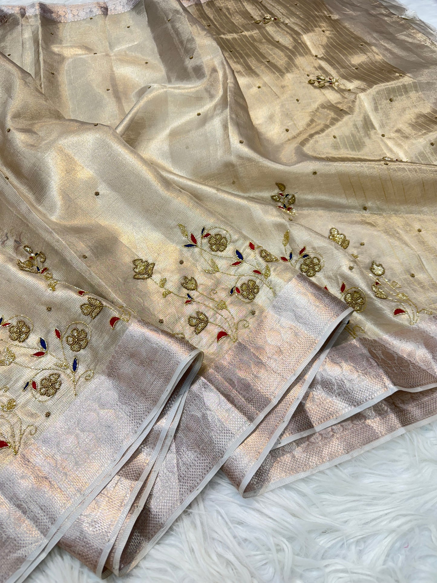 Tissue Kota handwork Banarasi Sarees
