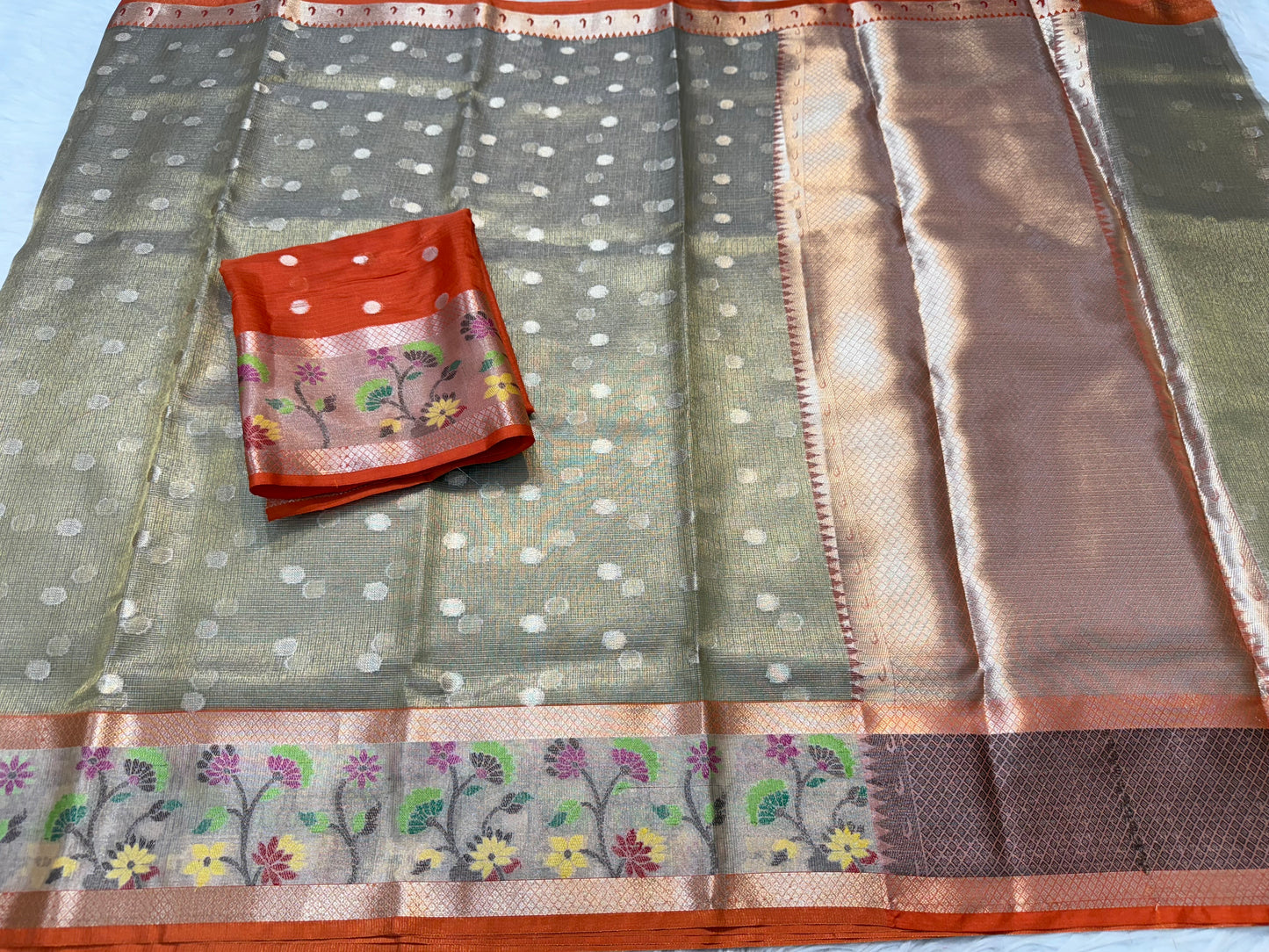 tissue kota paithani border banarasi saree