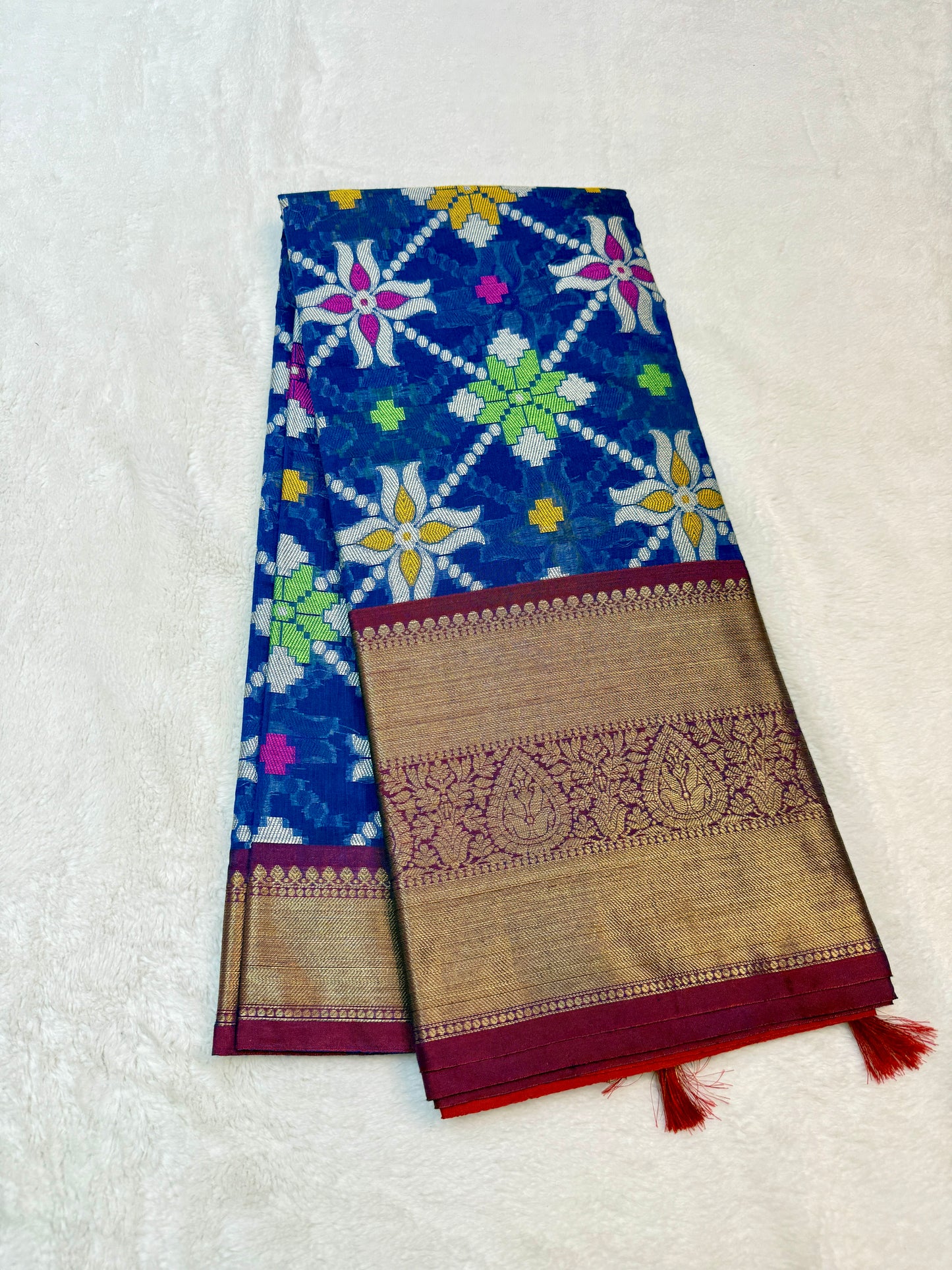 Multicolour cotton silk premium Banarasi saree