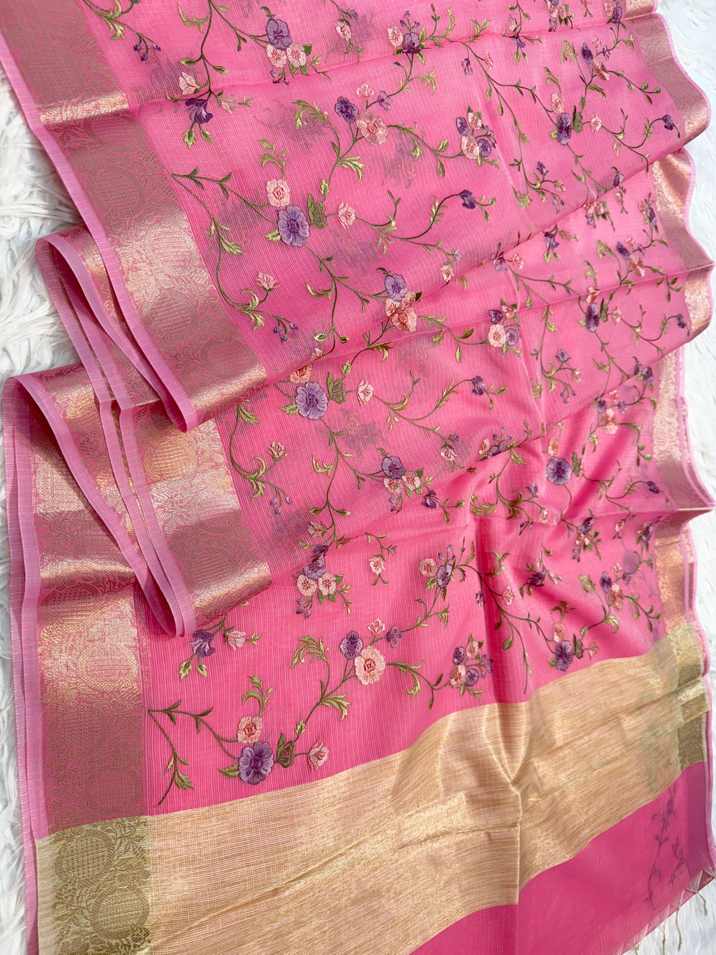 Kota fancy embroidery Banarasi saree