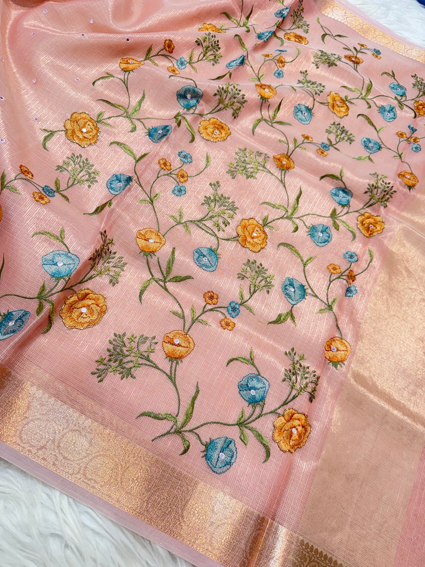 Banaras tissue kota fancy work saree
