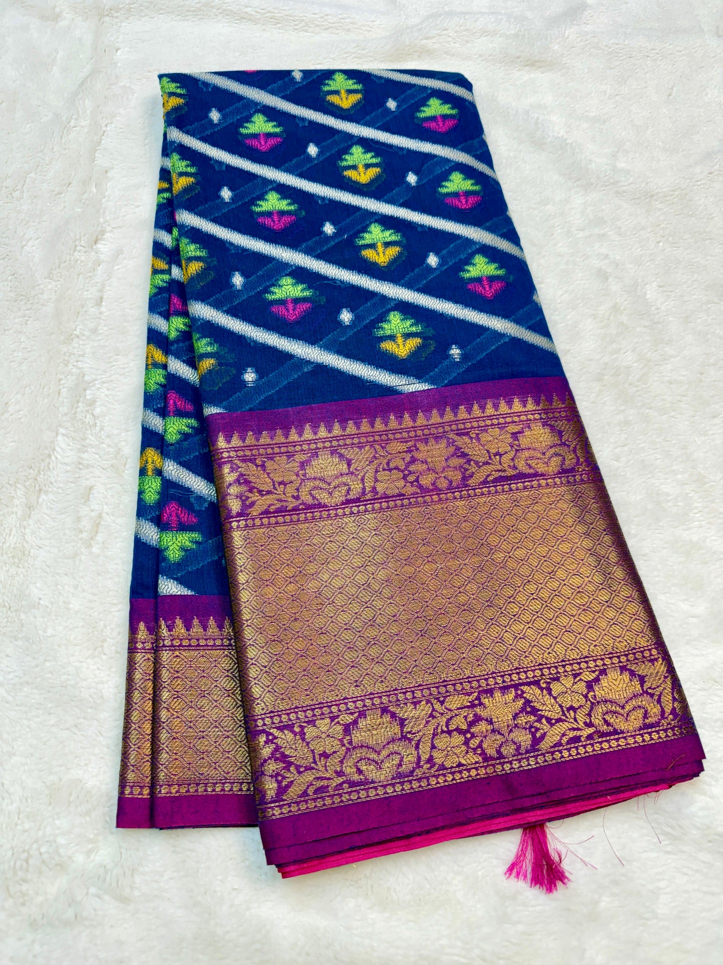Multicolour cotton silk premium Banarasi saree