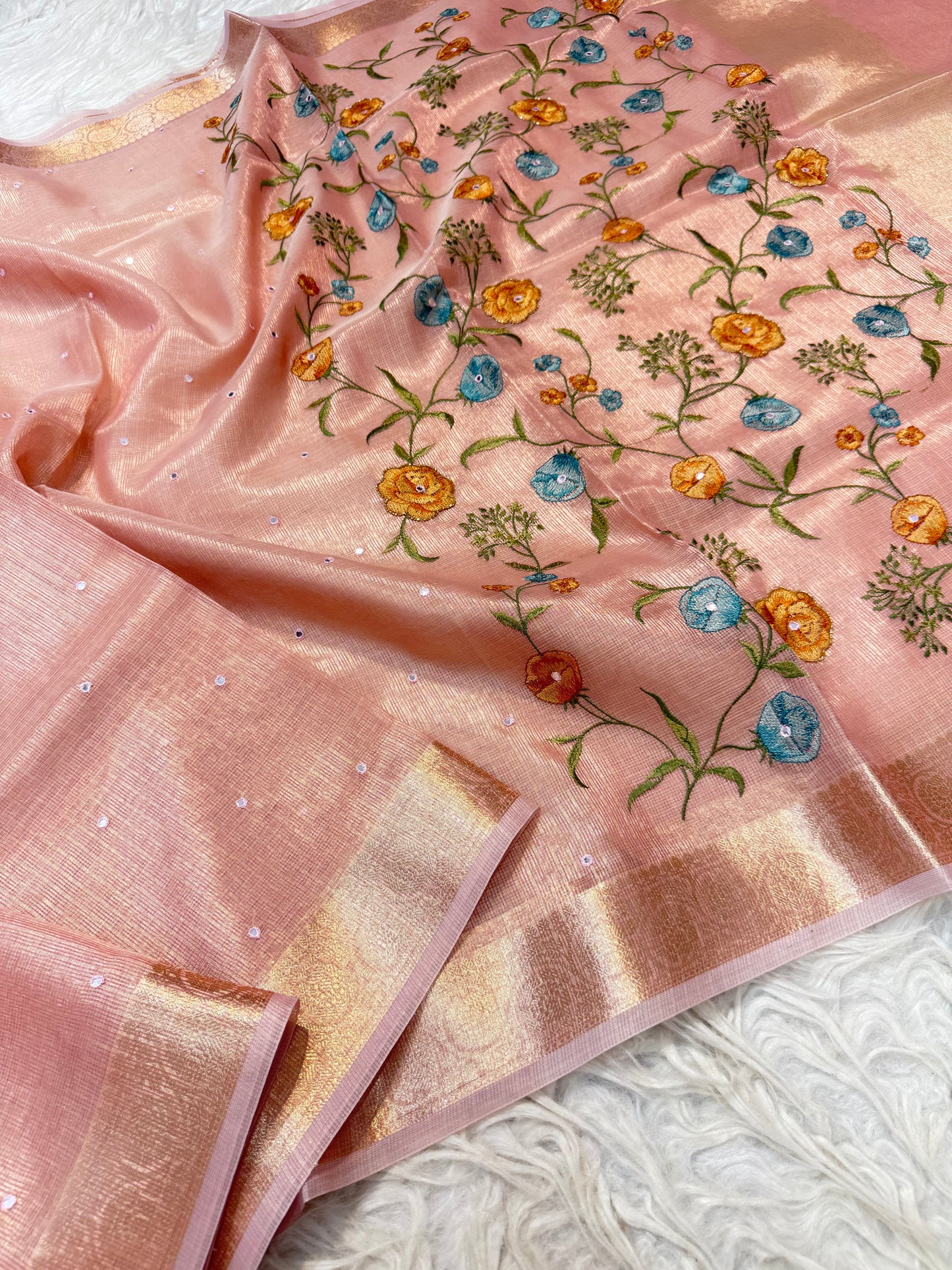 Banaras tissue kota fancy work saree