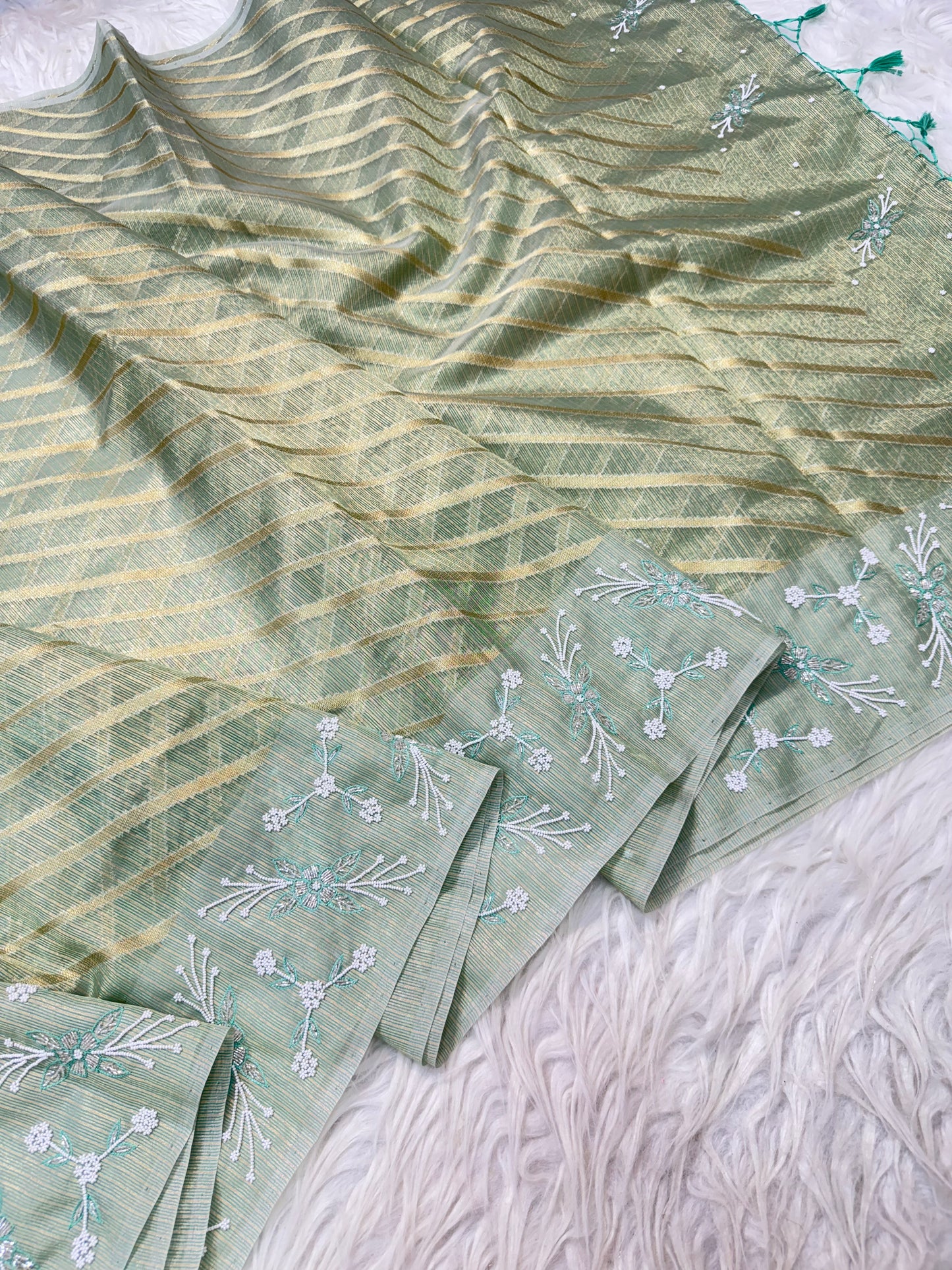 Tissue kota handwork Banarasi silk saree