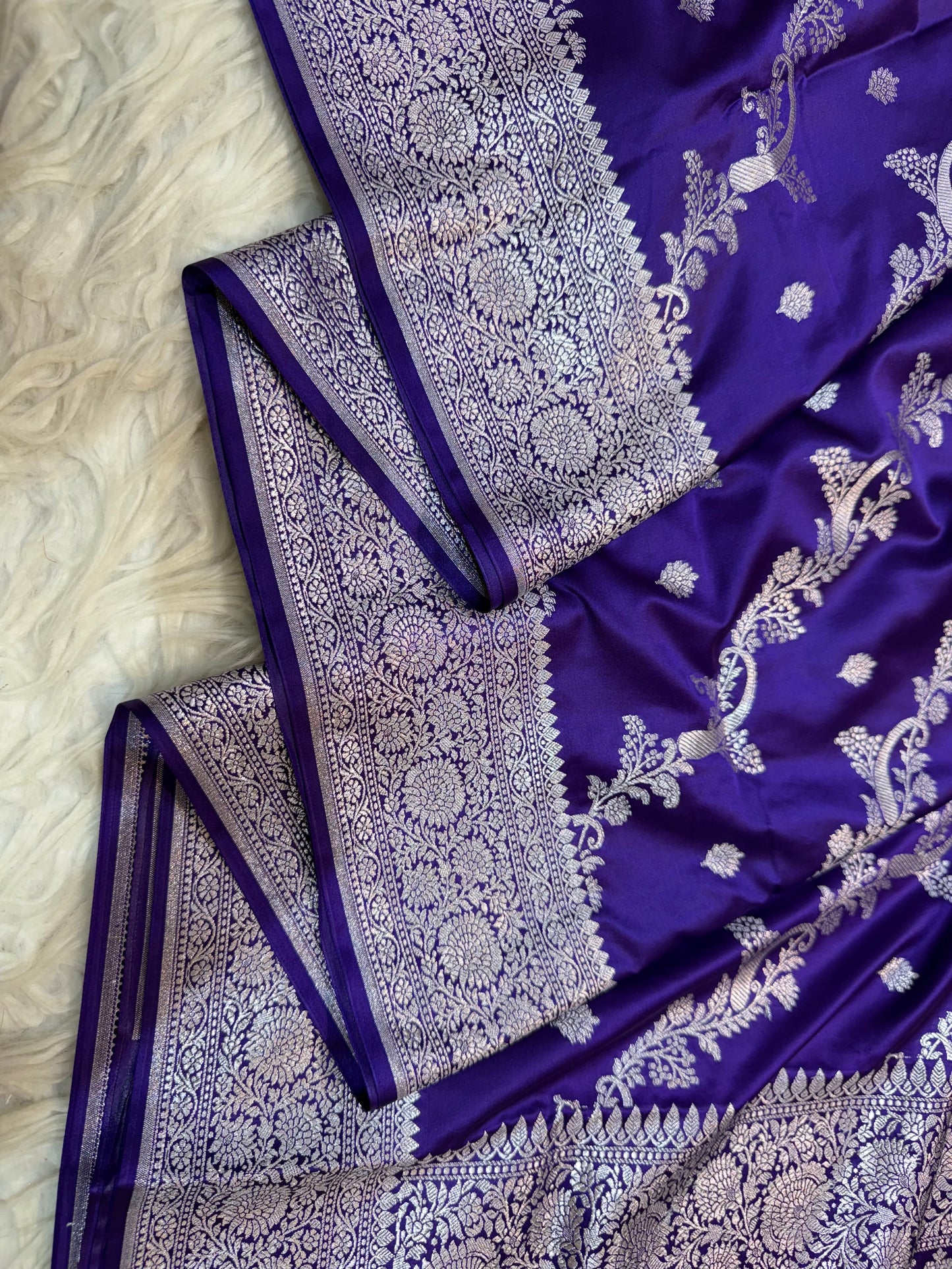 Navy premium mashru katan Banarasi saree