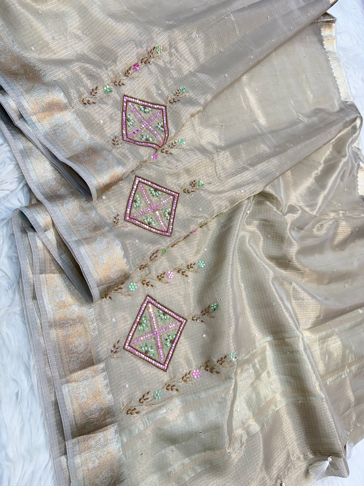 Tissue Kota handwork Banarasi Sarees
