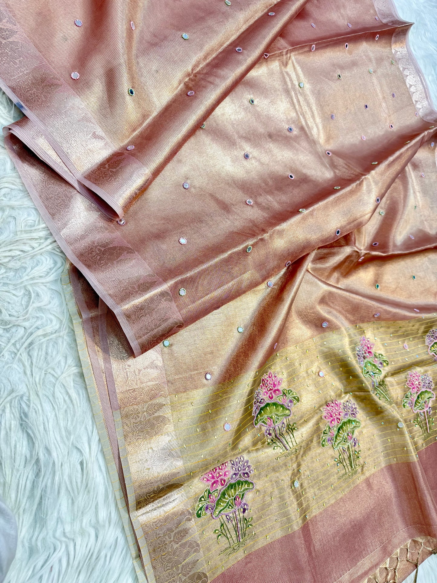 Banaras tissue kota fancy work saree