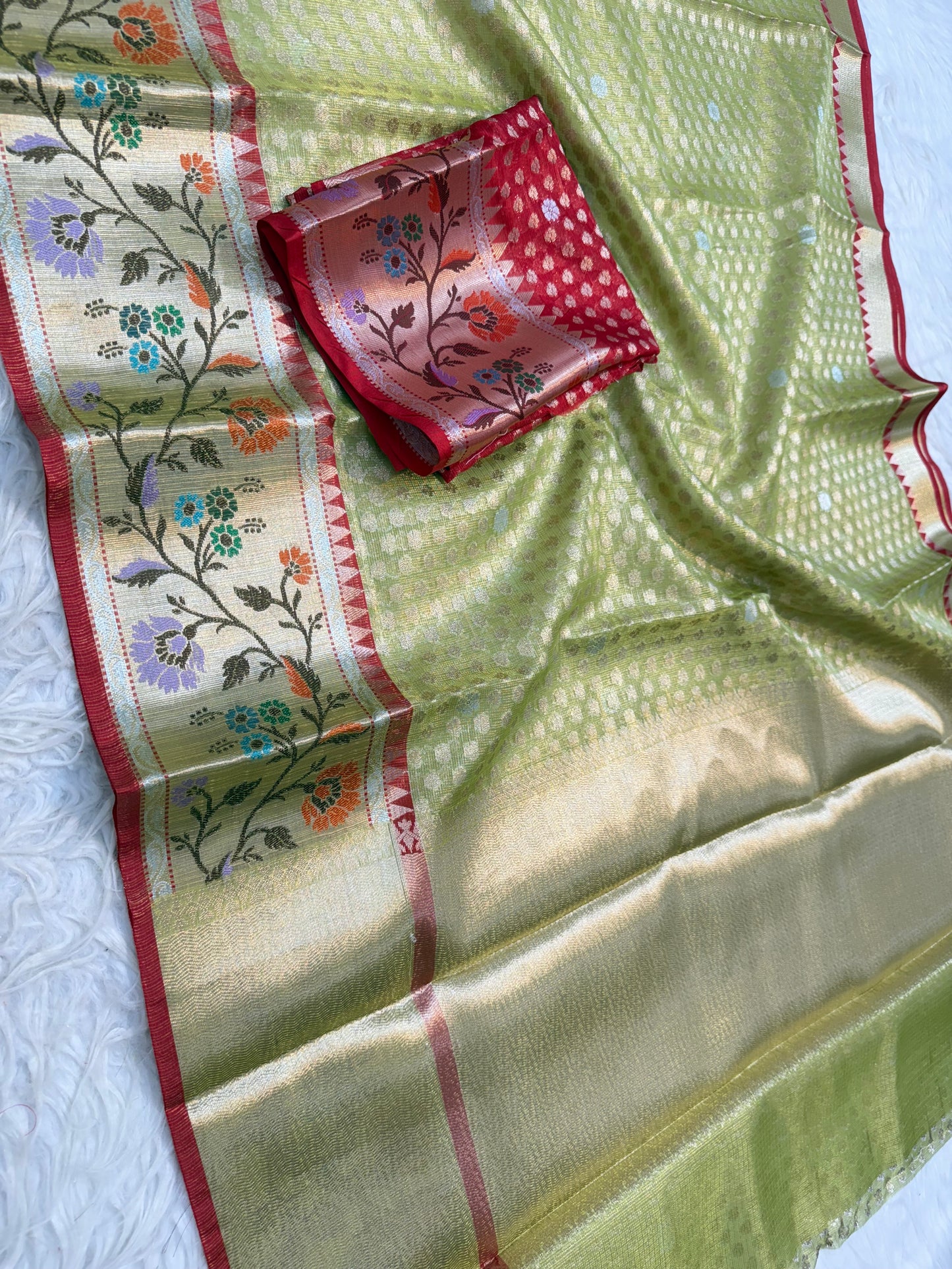 tissue kota paithani border banarasi saree